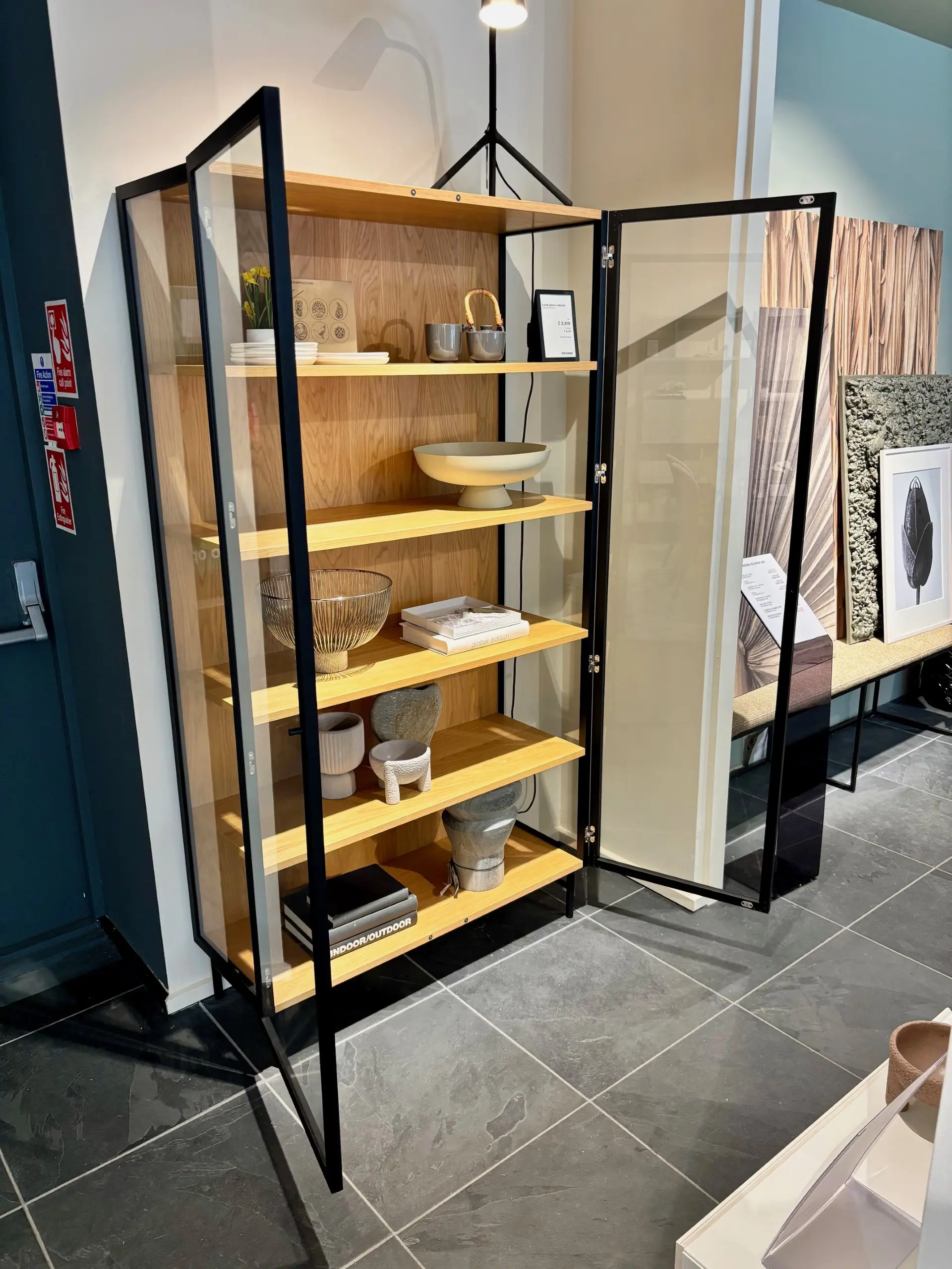 LUND CABINET - natural oak and matt black
