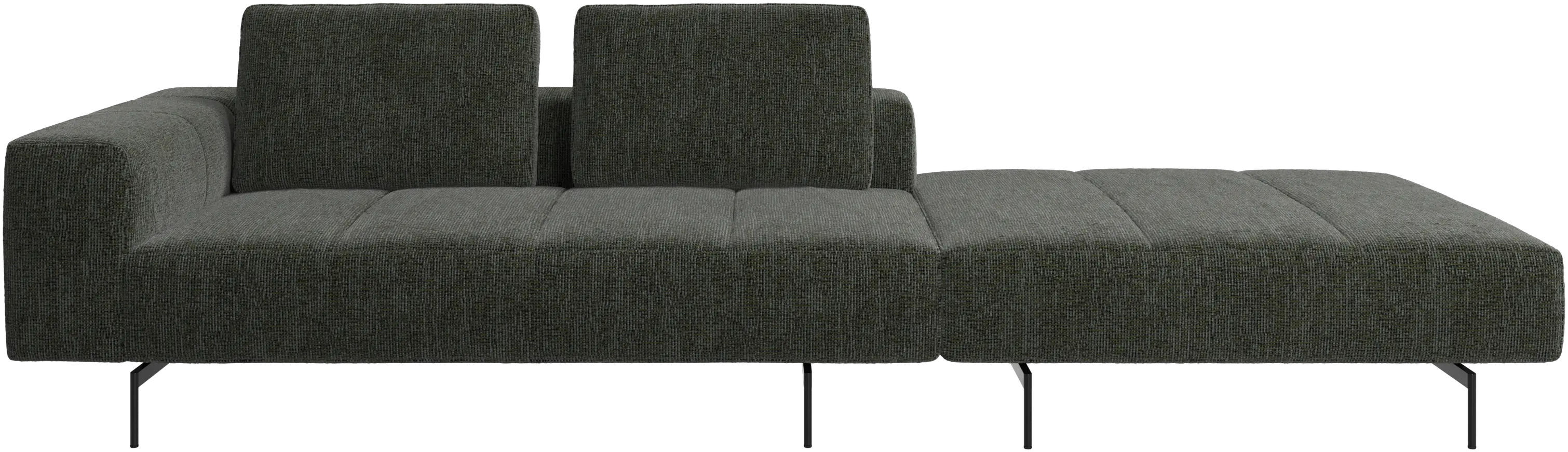 Amsterdam sofa with pouf on right side