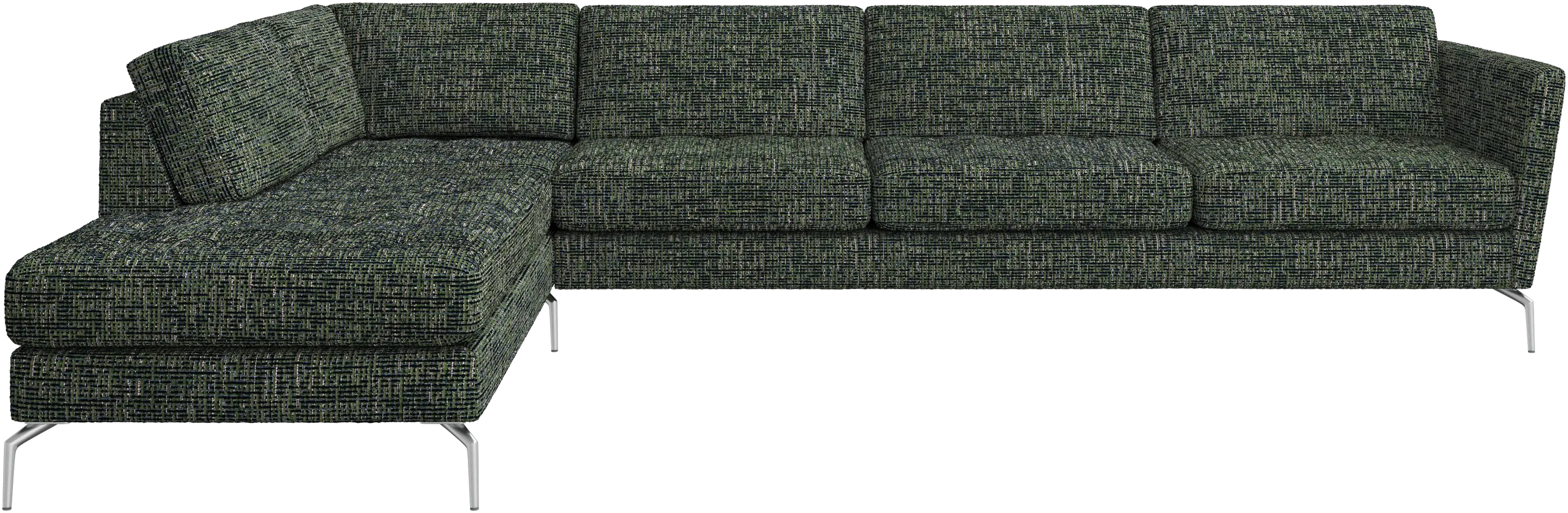 Osaka corner sofa with lounging unit, tufted seat