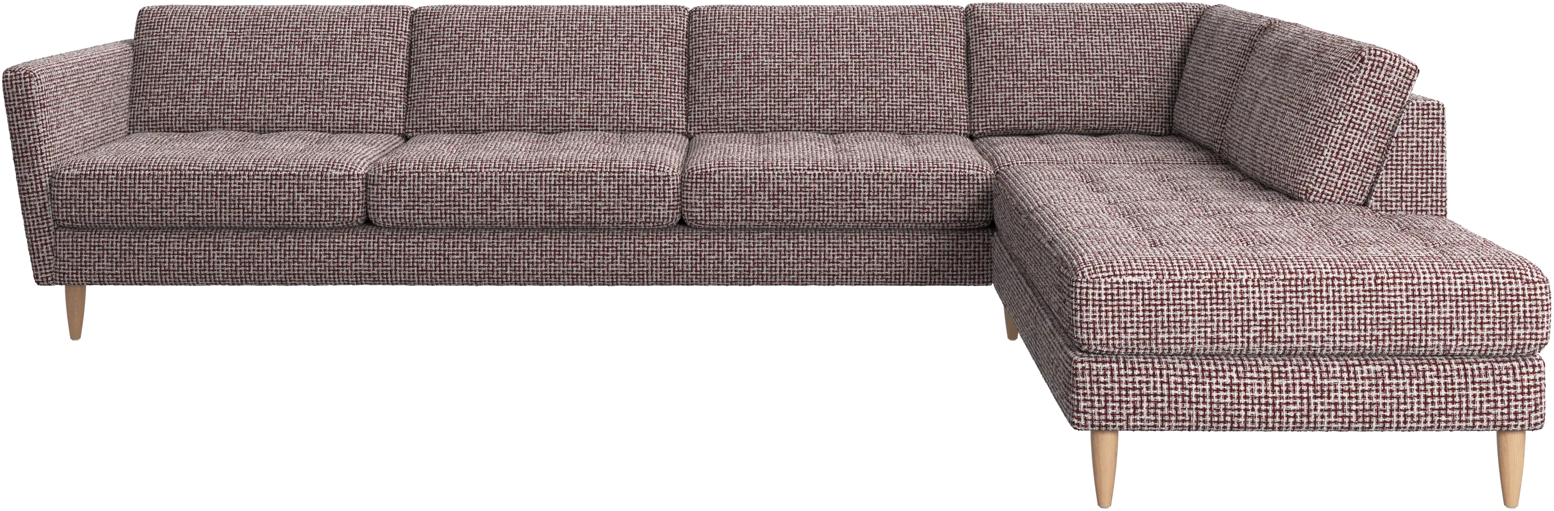Osaka corner sofa with lounging unit, tufted seat