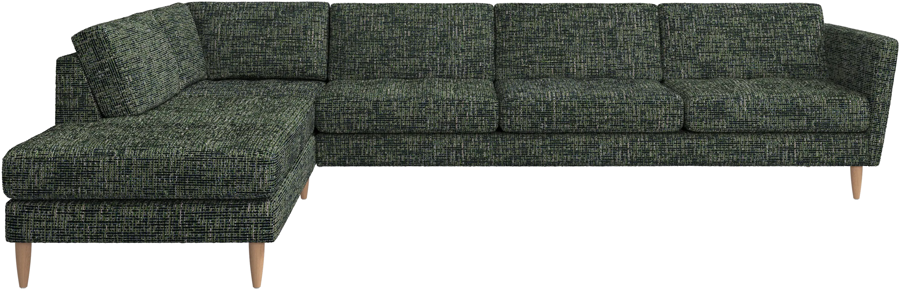 Osaka corner sofa with lounging unit, tufted seat