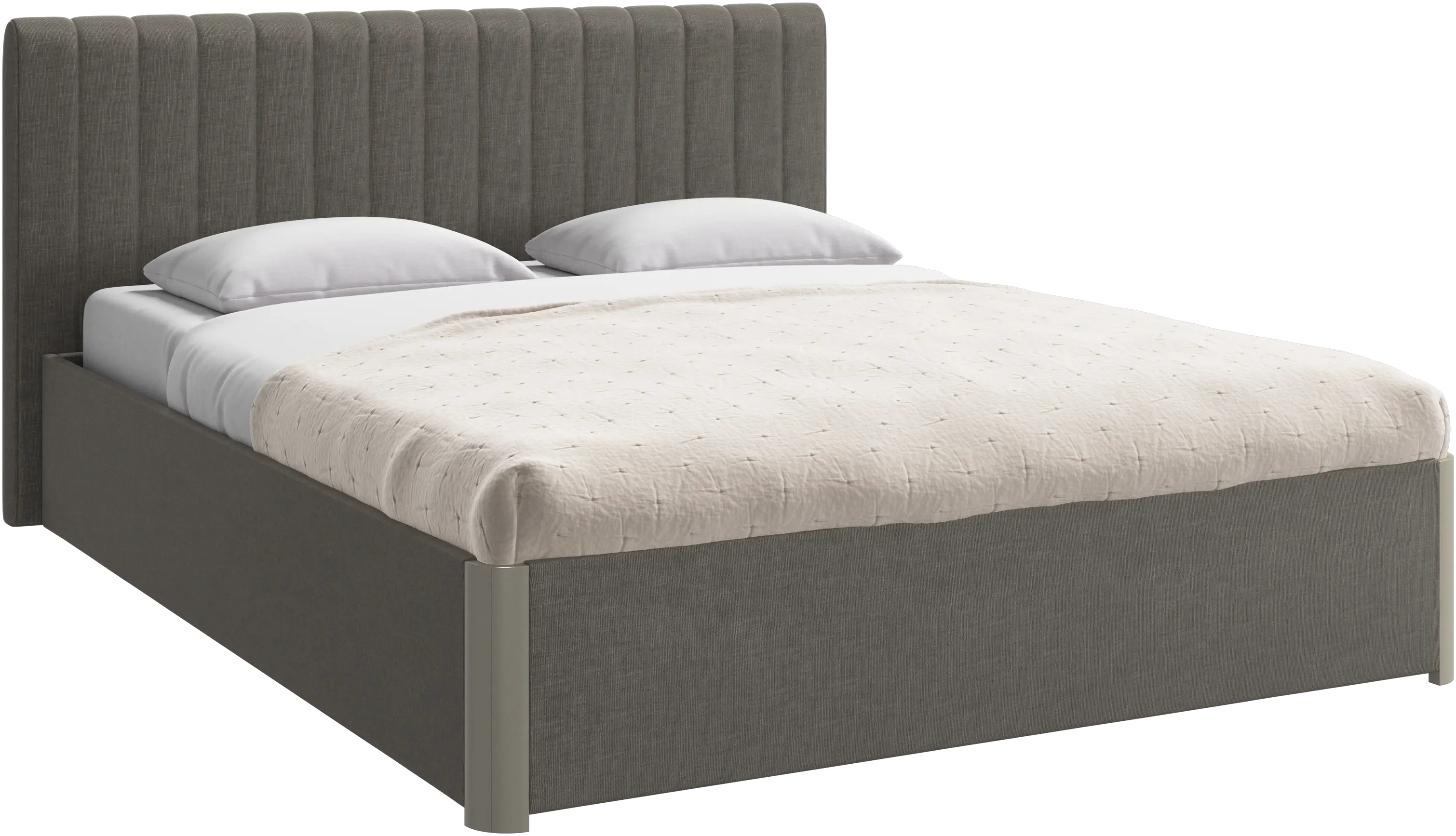 Element bed, bed-mounted headboard, with slats and storage solution, excl. mattress