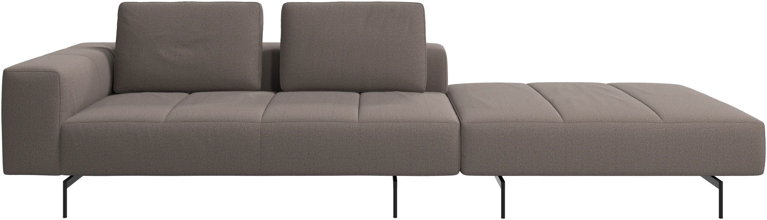 Amsterdam sofa with pouf on right side