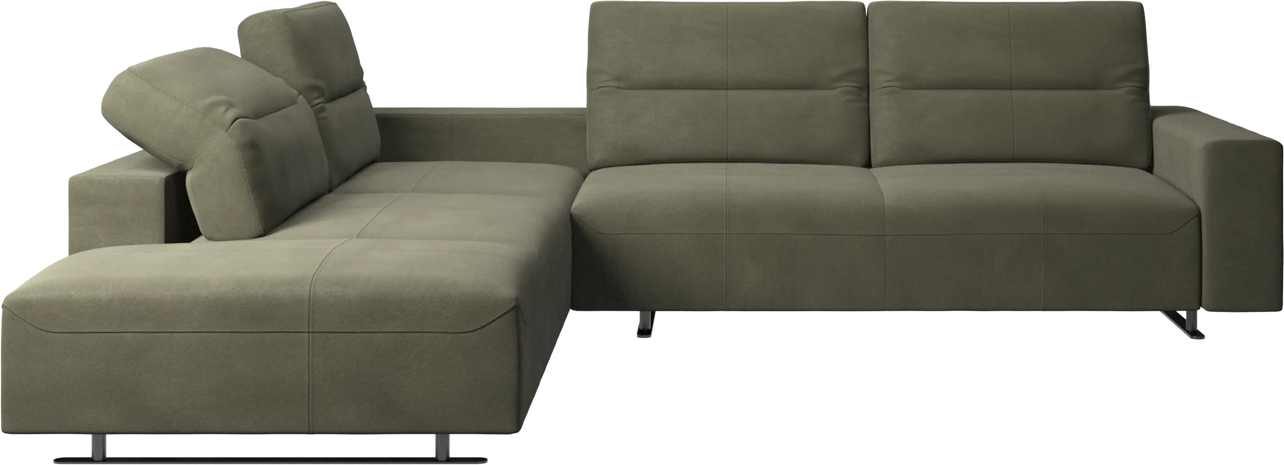 Canapé d'angle Hampton avec dossier ajustable et espace de rangement côté droit