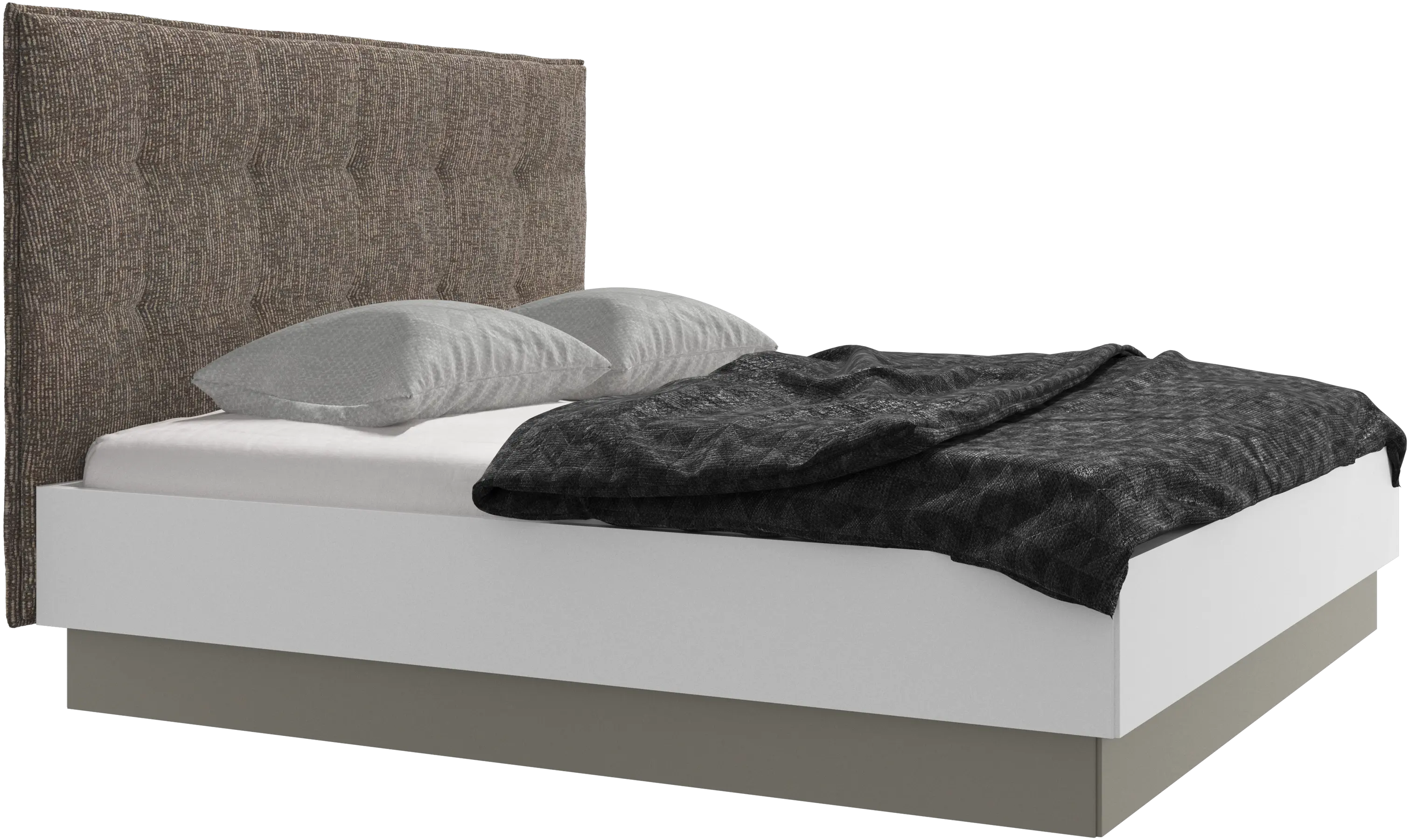 Lit Lugano avec rangement intégré, sommier inclus, hors matelas