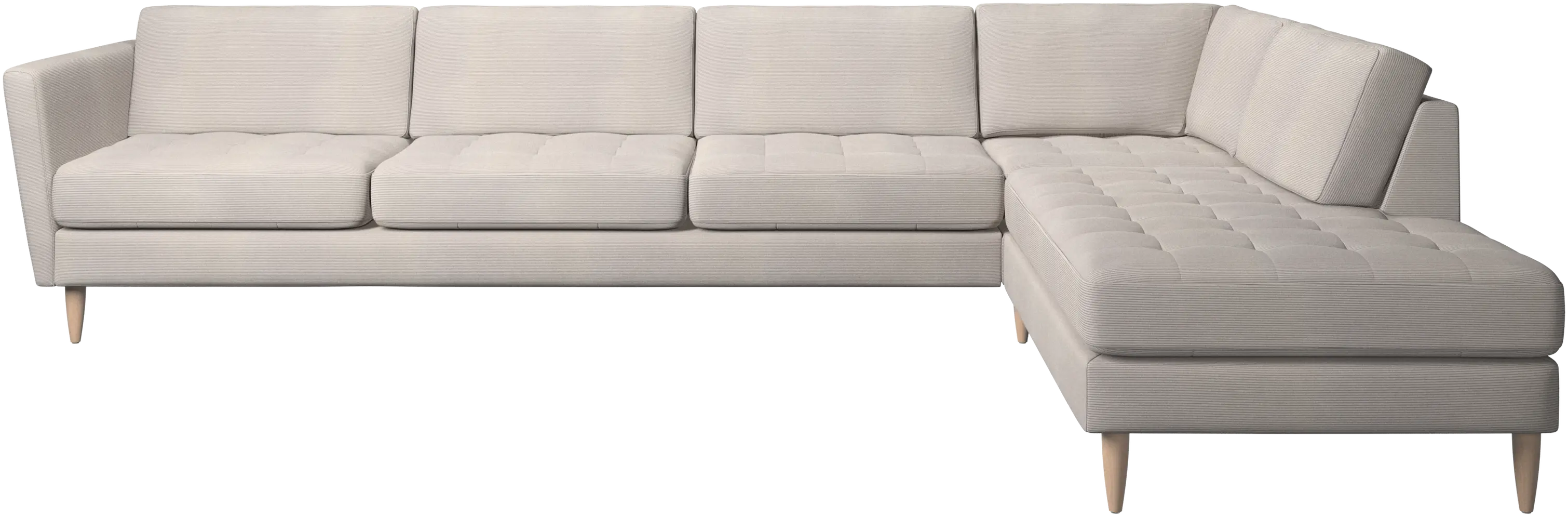 Osaka corner sofa with lounging unit, tufted seat