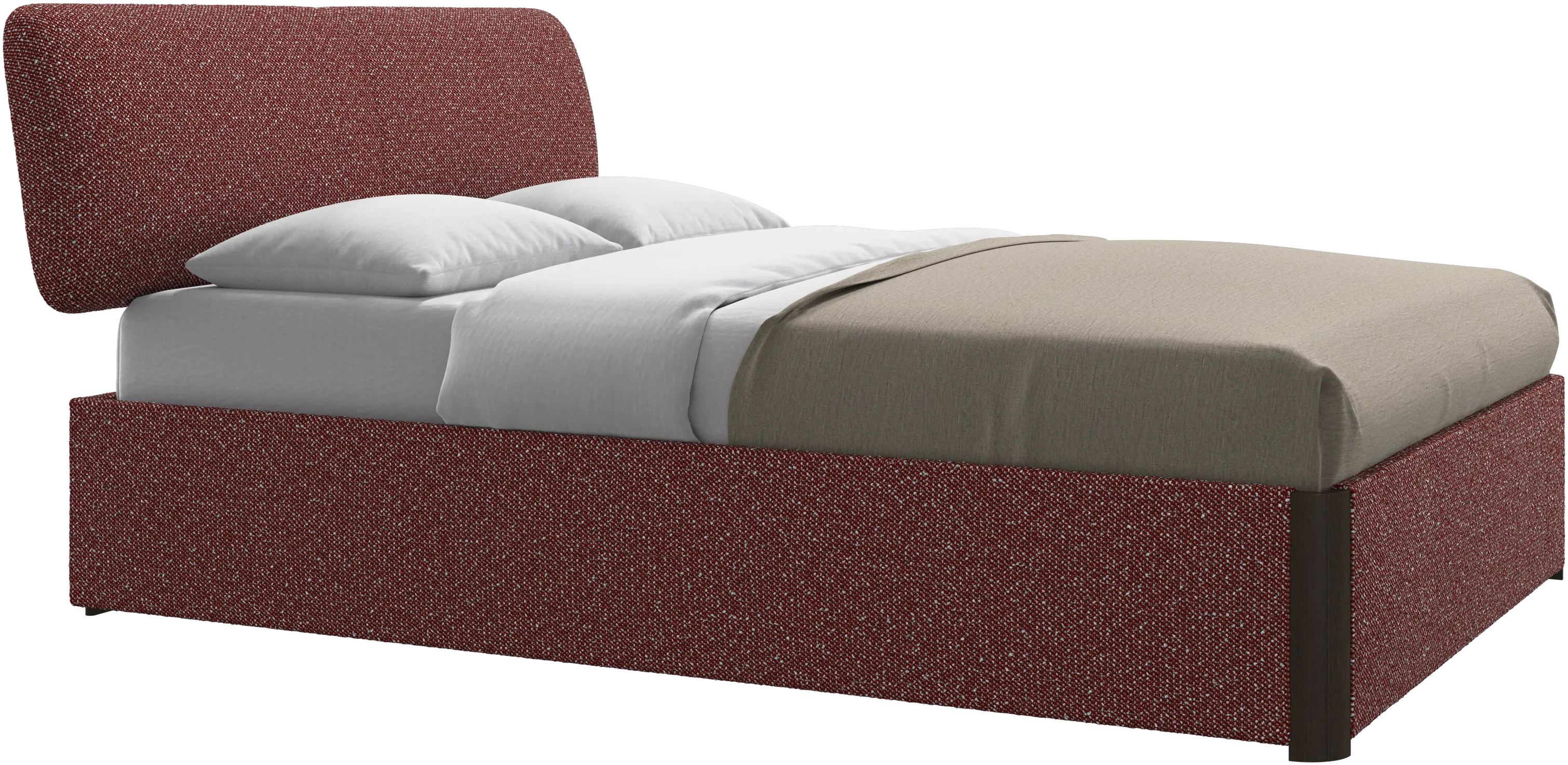 Element bed, bed-mounted headboard, with slats and storage solution, excl. mattress
