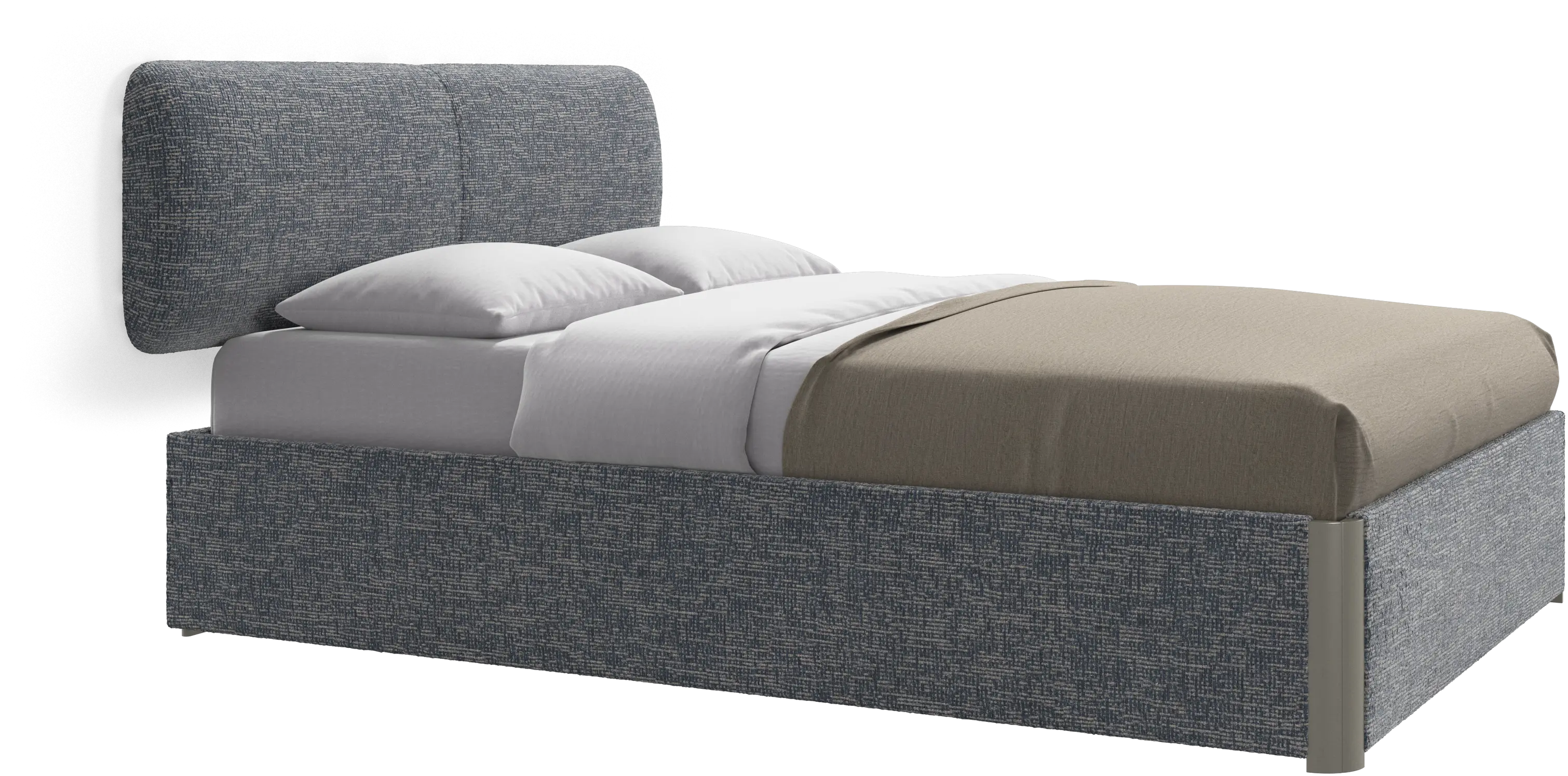 Element bed, wandgemonteerd hoofdbord, met latten en opbergoplossing, excl. matras