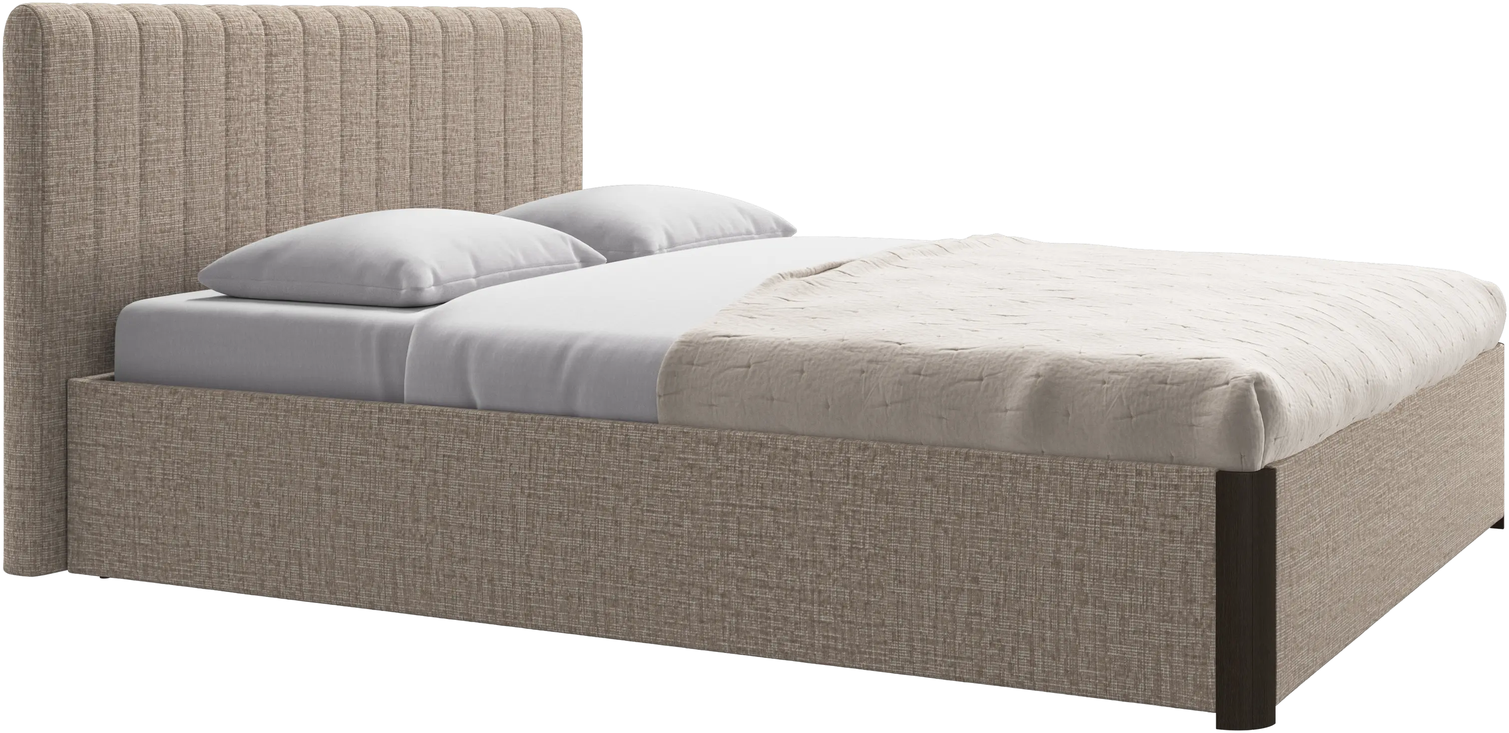 Element bed, bed-mounted headboard, with slats and storage solution, excl. mattress