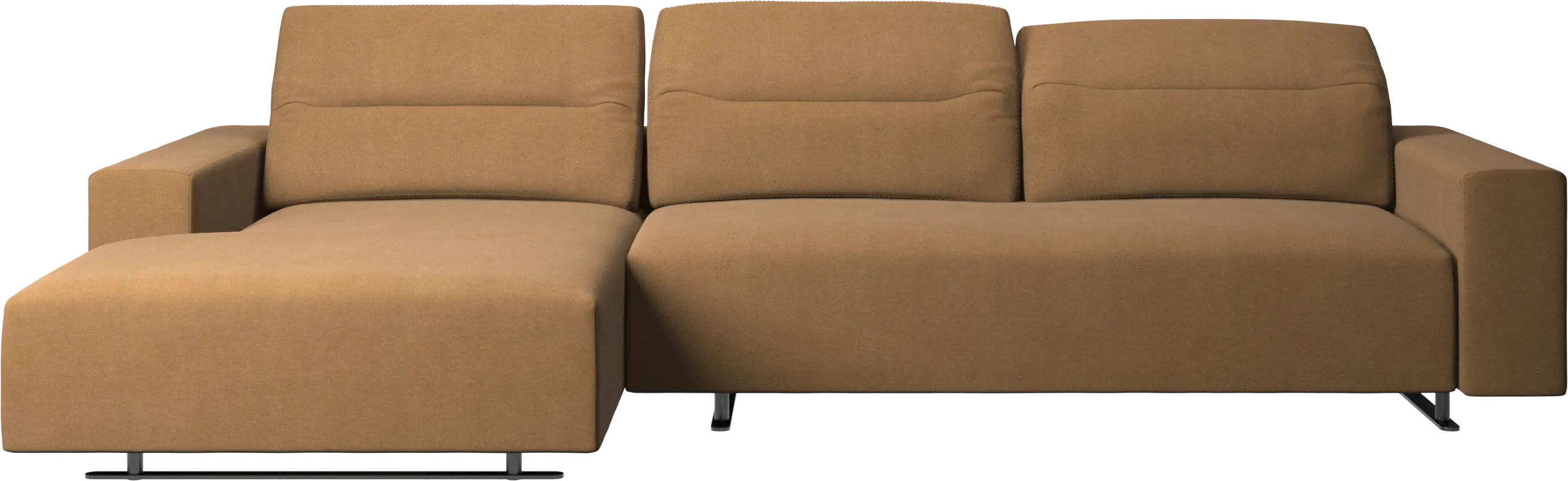 Hampton sofa with adjustable back, resting unit and storage left side