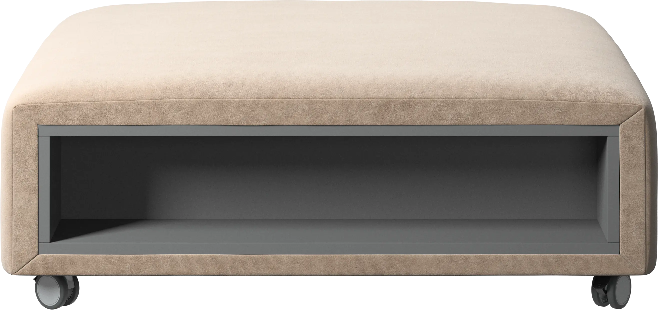 Hampton footstool on wheels with storage left and right sides
