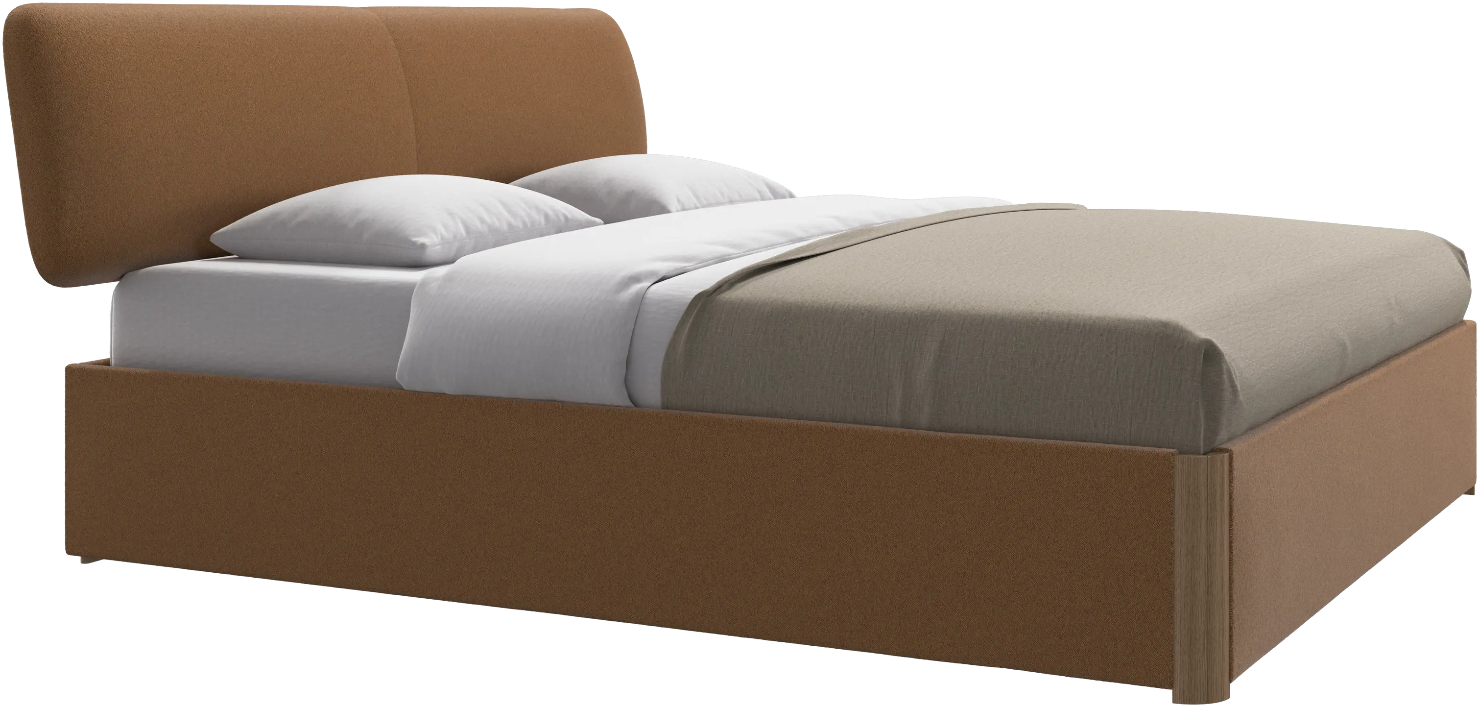 Element bed, bed-mounted headboard, with slats and storage solution, excl. mattress