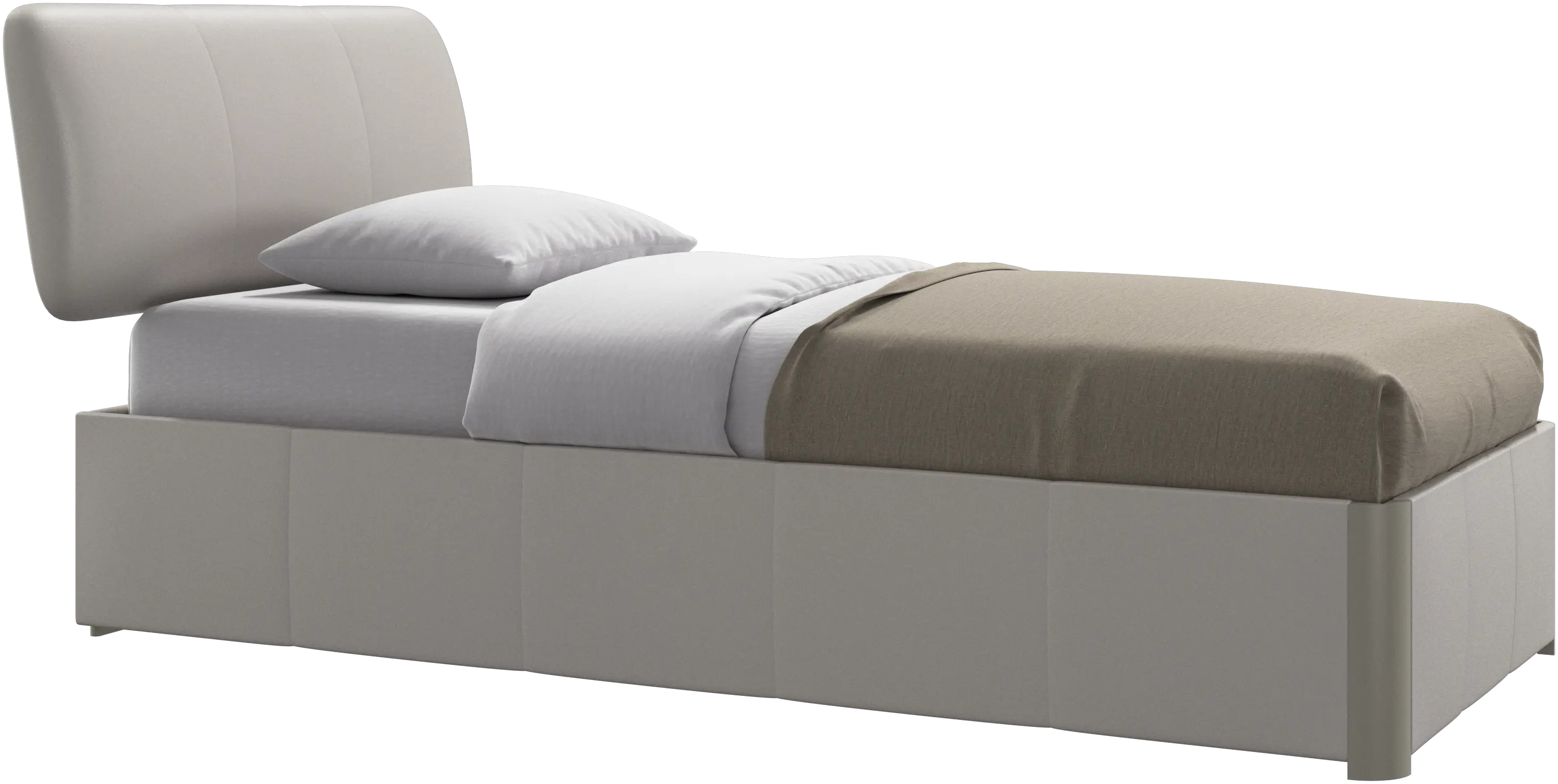 Element bed, bed-mounted headboard, with slats and storage solution, excl. mattress