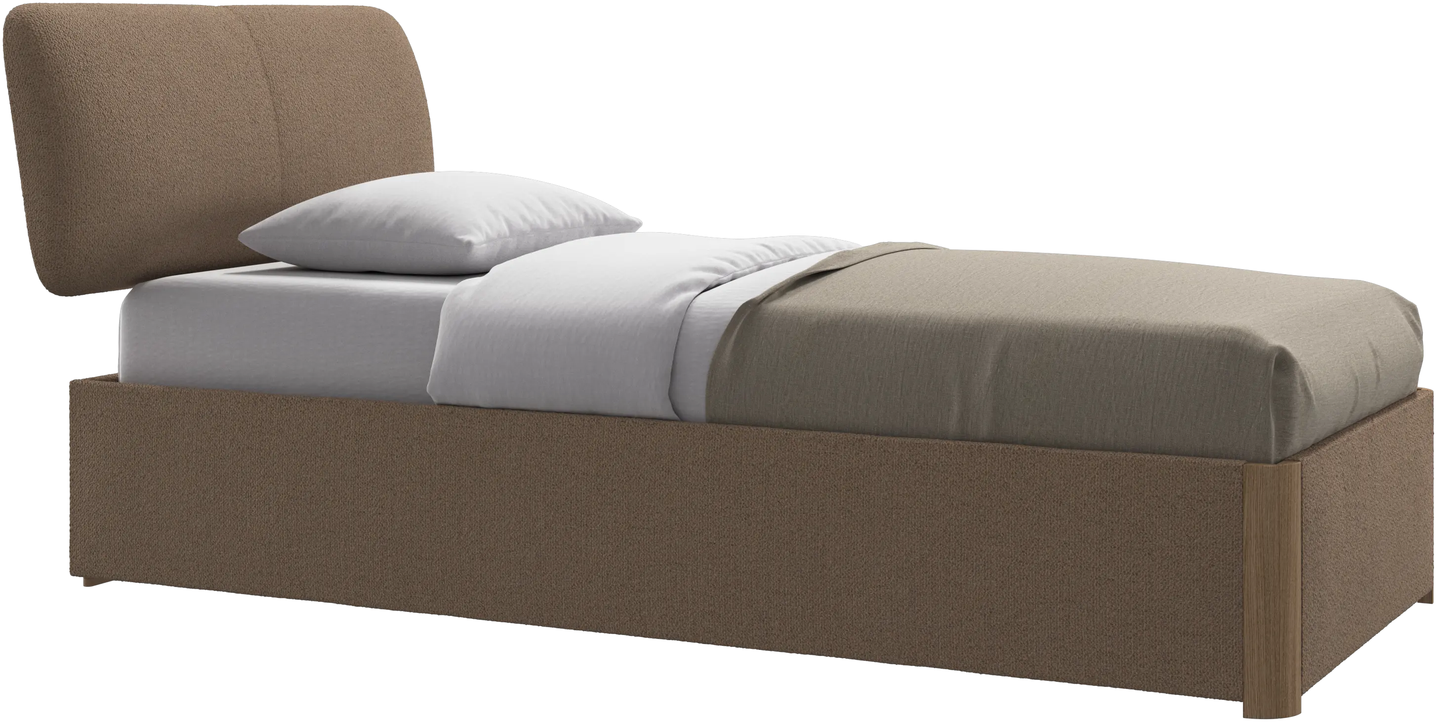 Element bed, bed-mounted headboard, with slats and storage solution, excl. mattress