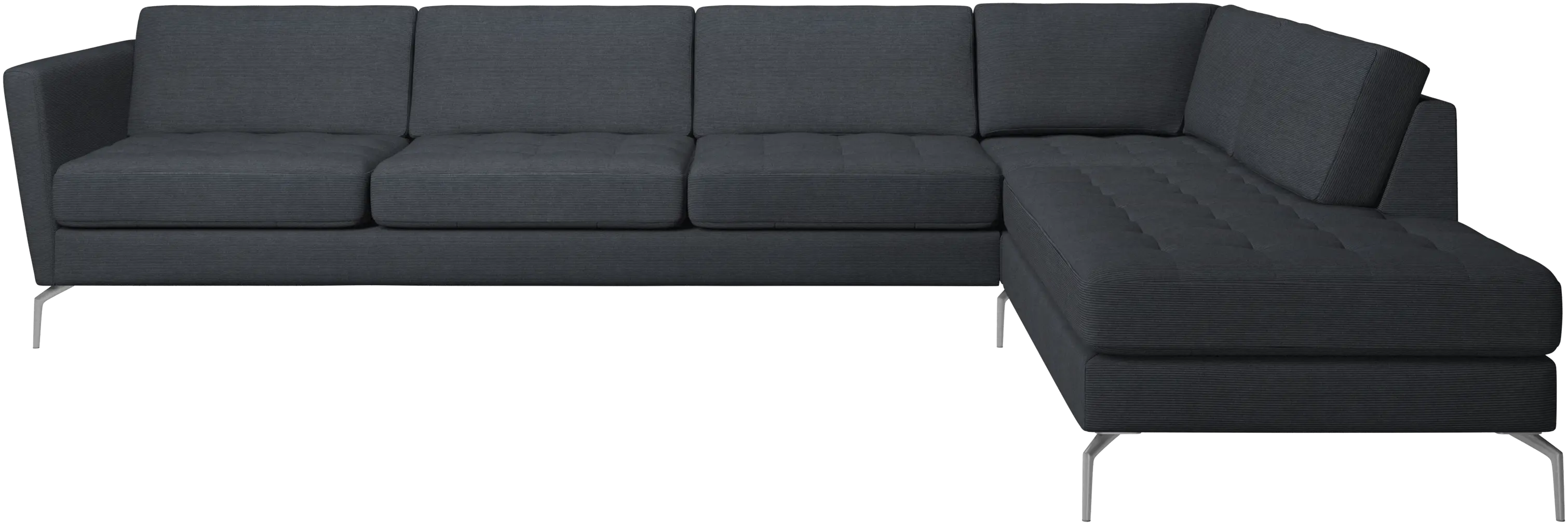 Osaka corner sofa with lounging unit, tufted seat