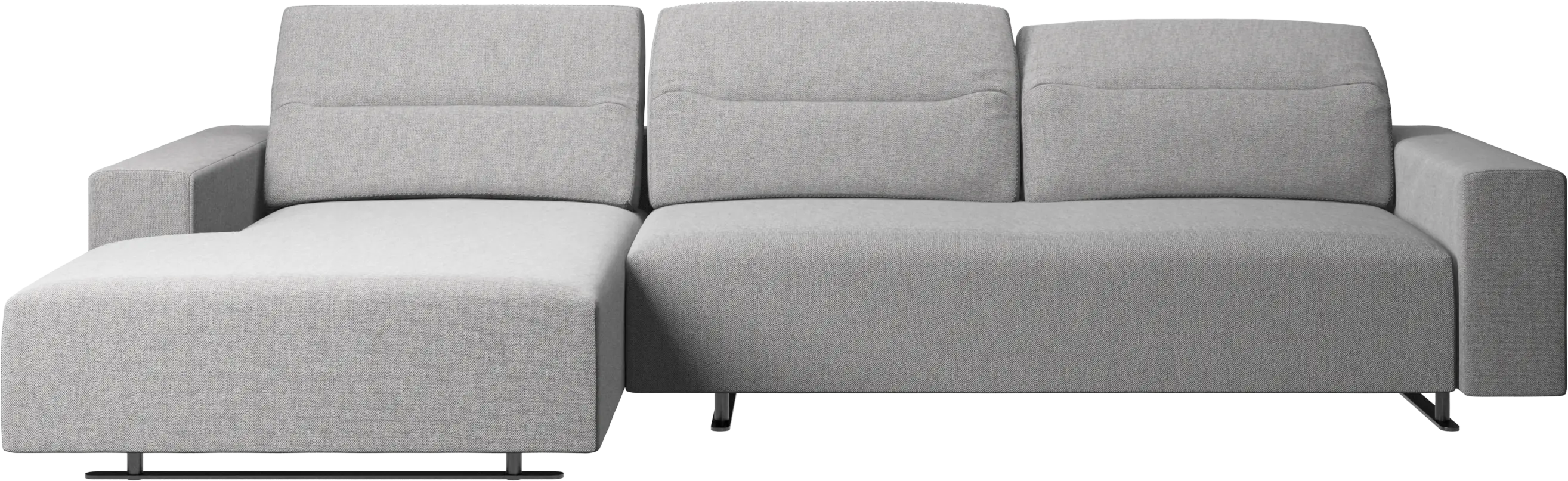 Hampton sofa with adjustable back, resting unit and storage left side