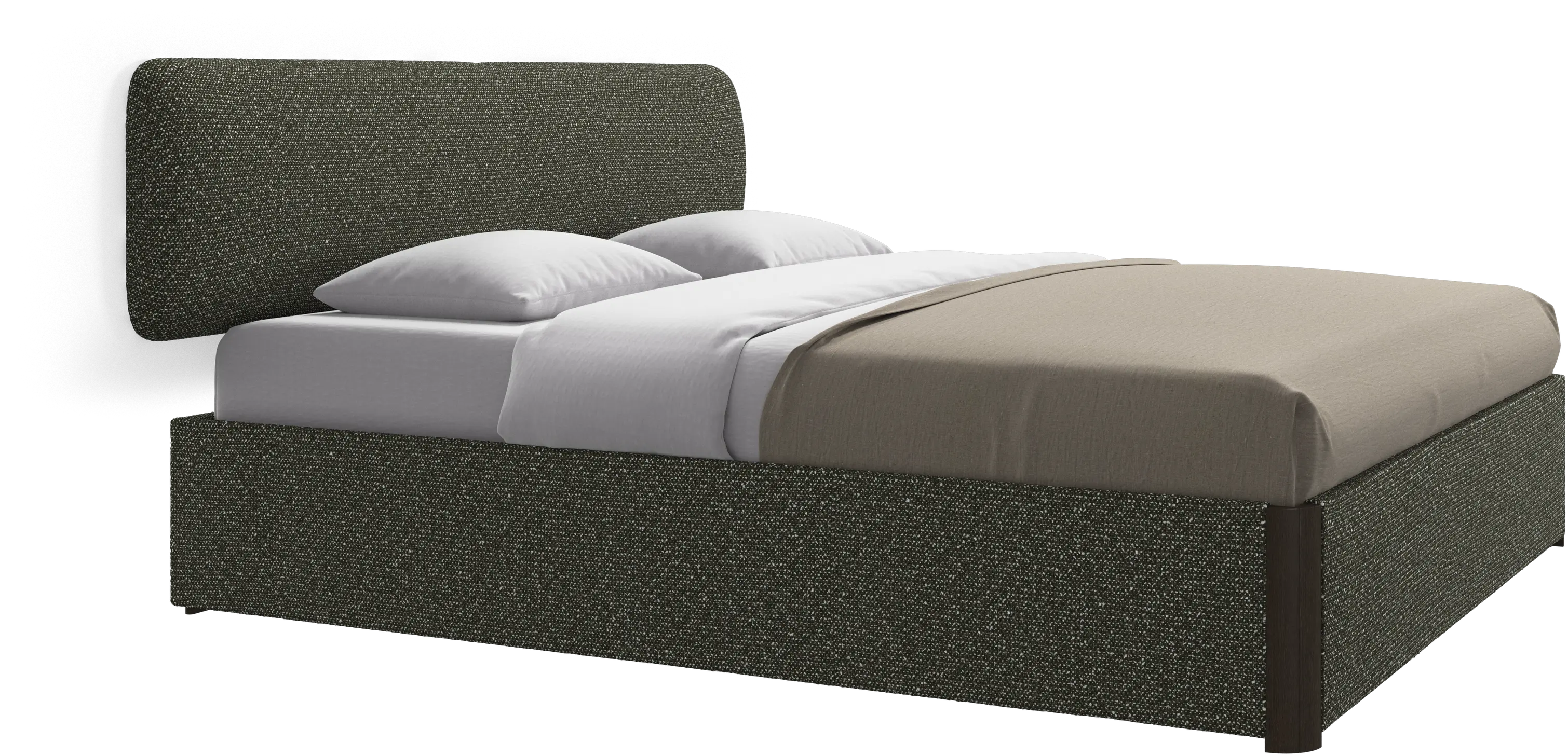 Element bed, wall-mounted headboard, with slats and storage solution, excl. mattress