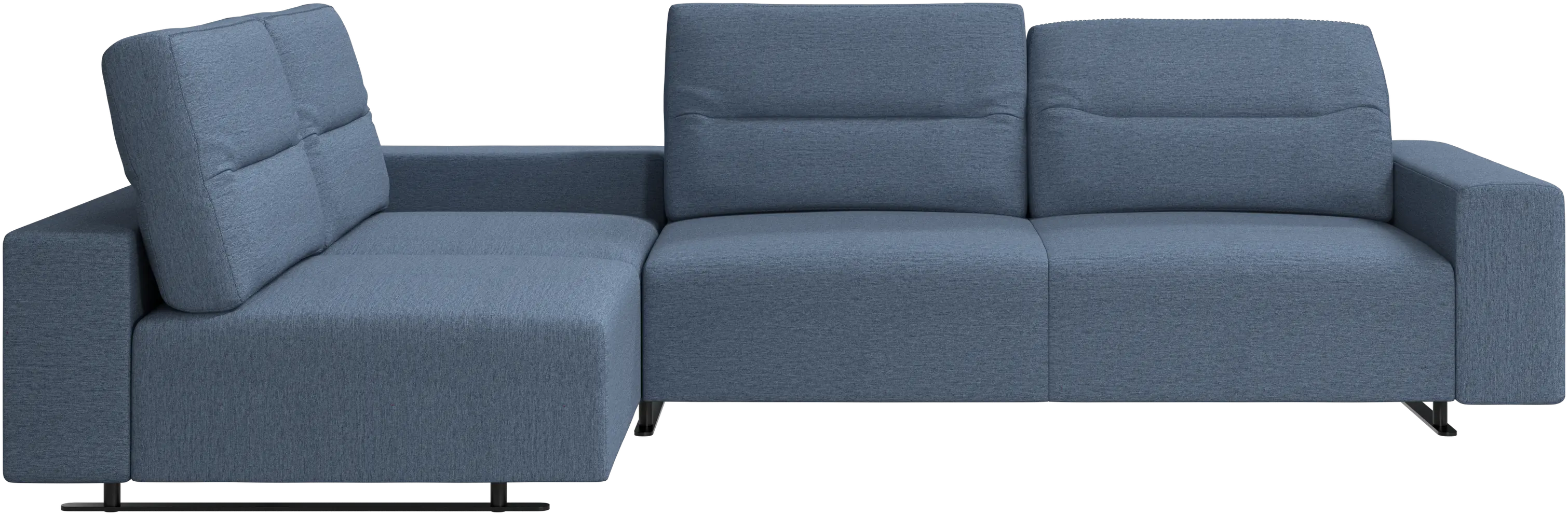 Hampton corner sofa with adjustable back and storage on right side