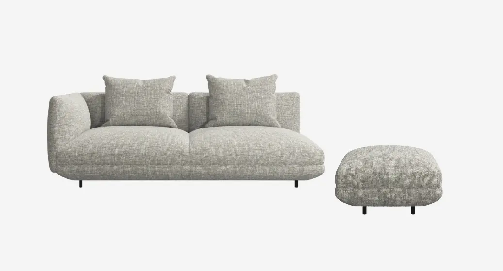 Sofas Salamanca 2人掛け ソファ、左アームレスト,小プーフ付き