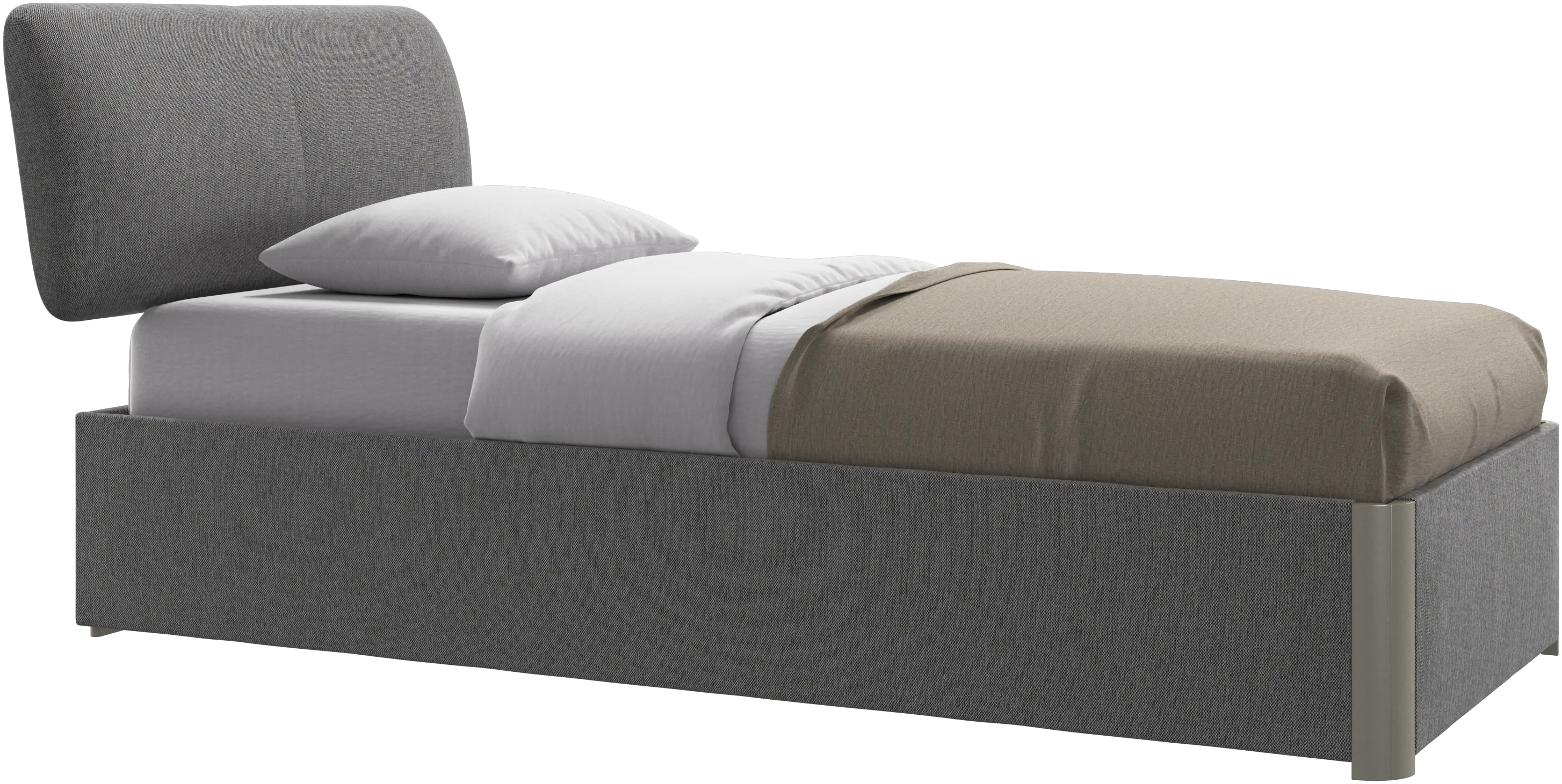 Element bed, bed-mounted headboard, with slats and storage solution, excl. mattress