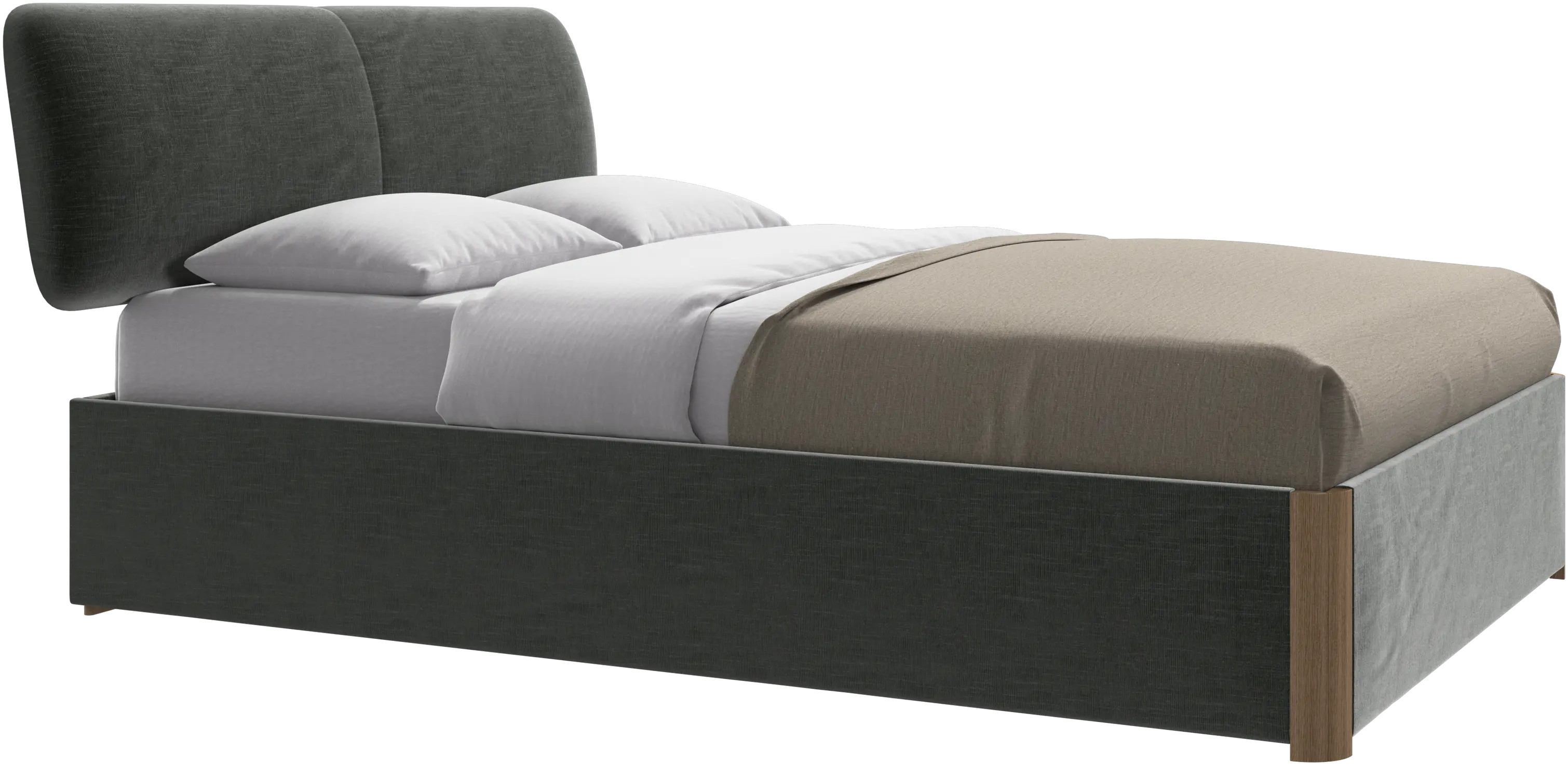 Element bed, bed-mounted headboard, with slats and storage solution, excl. mattress