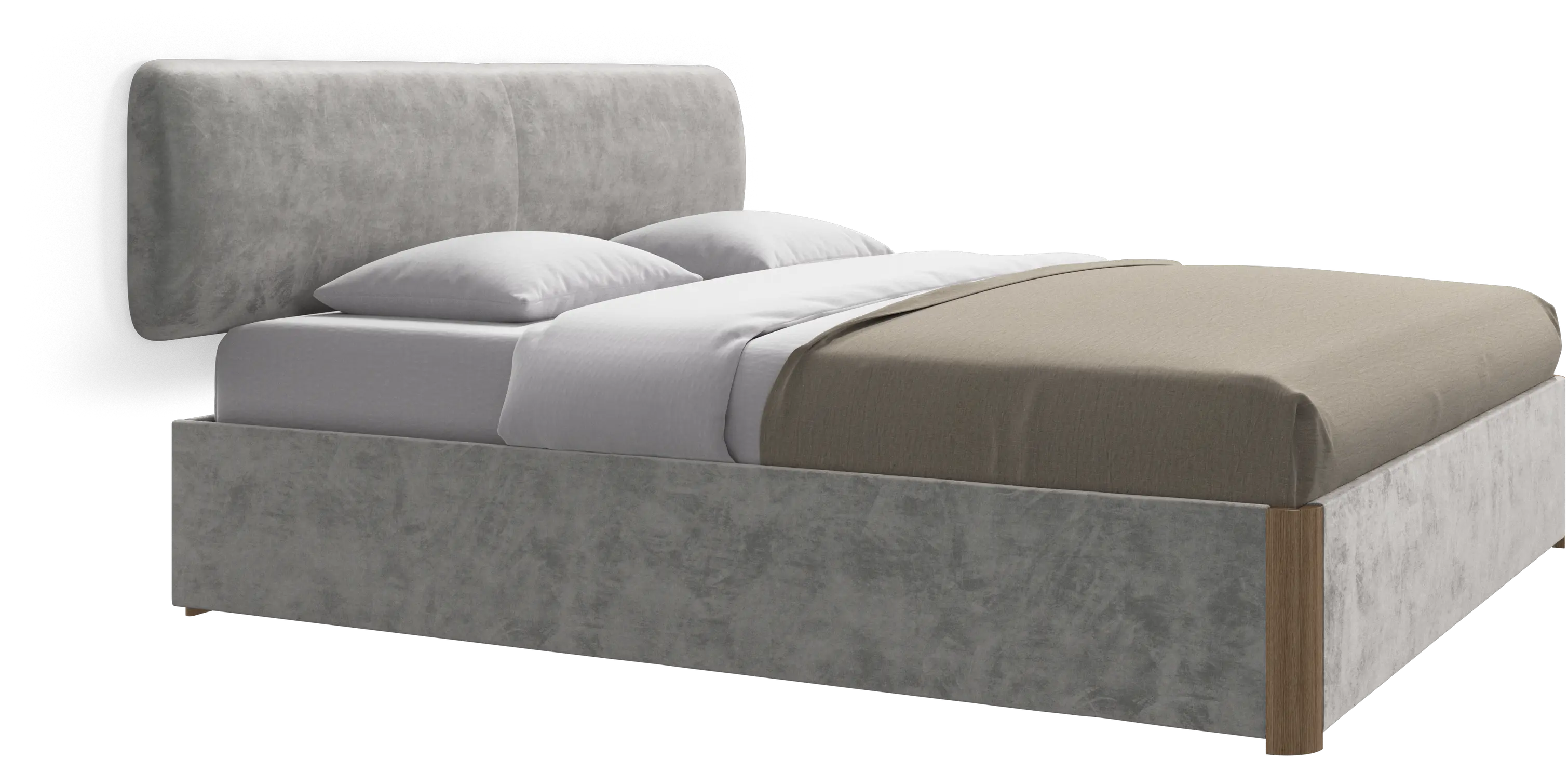 Element bed, wall-mounted headboard, with slats and storage solution, excl. mattress
