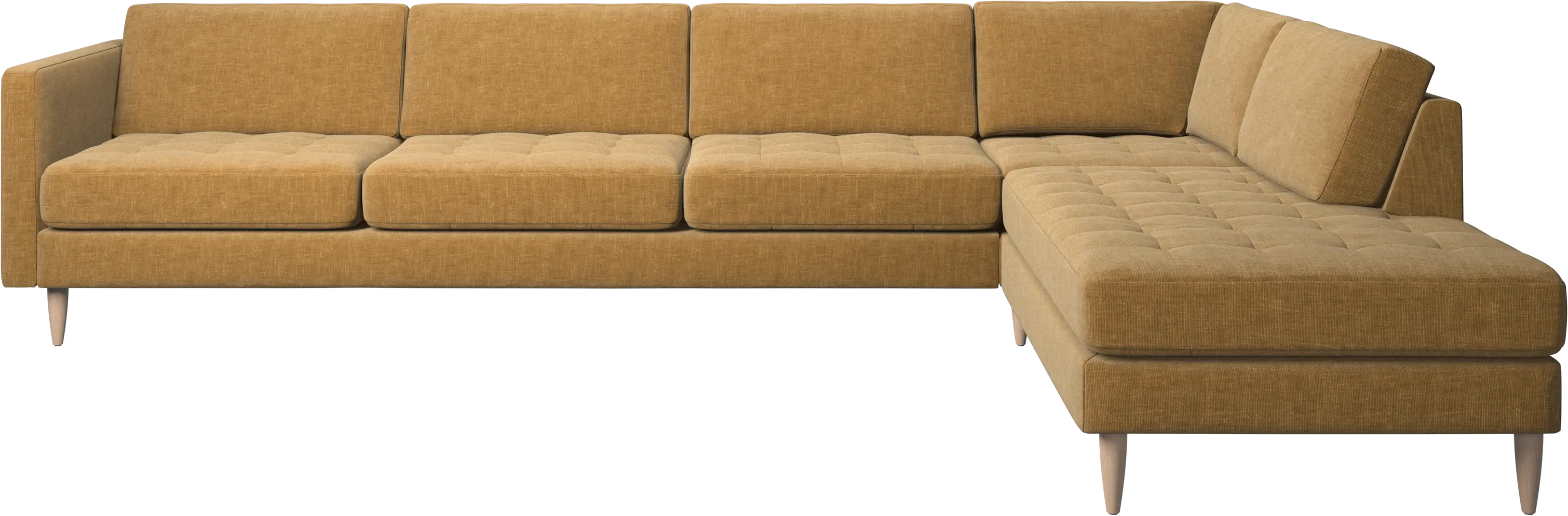 Osaka corner sofa with lounging unit, tufted seat