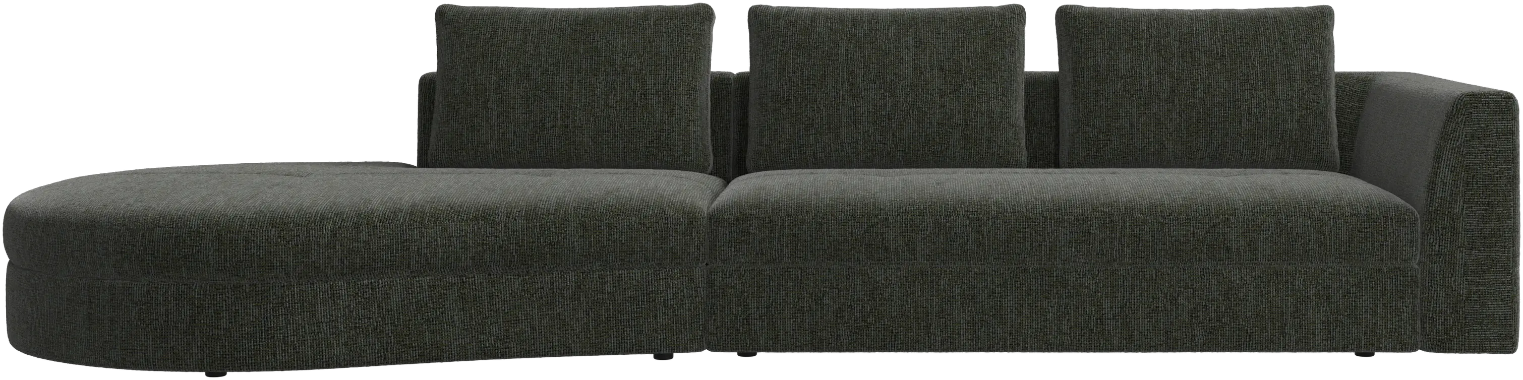 Bergamo sofa with round lounging unit, left