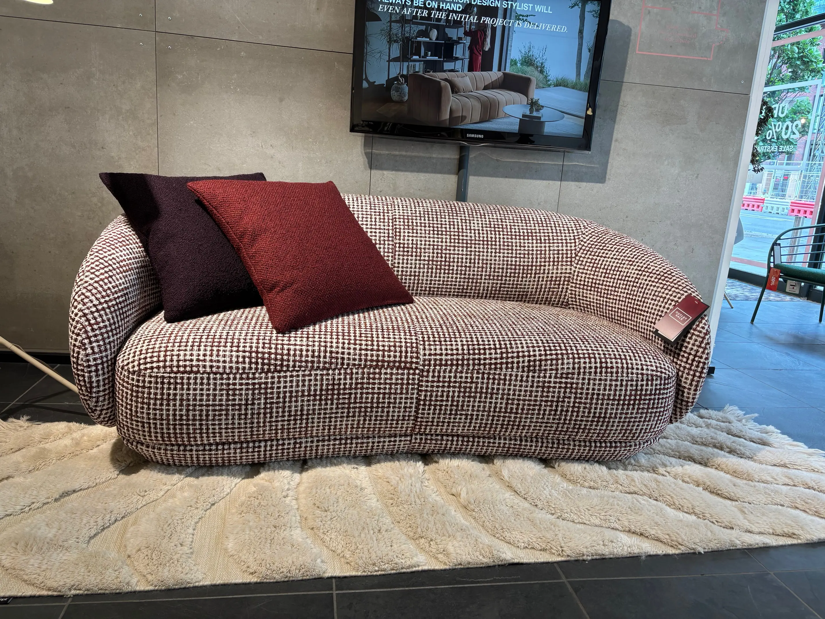 Bolzano 2.5 seat sofa - Burgundy Tuscany fabric