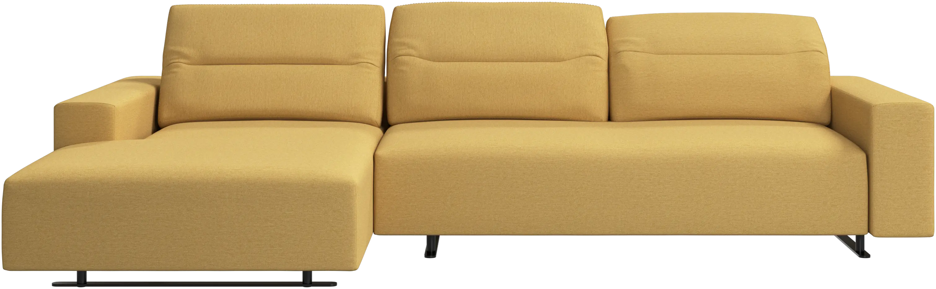 Hampton sofa with adjustable back, resting unit and storage both sides