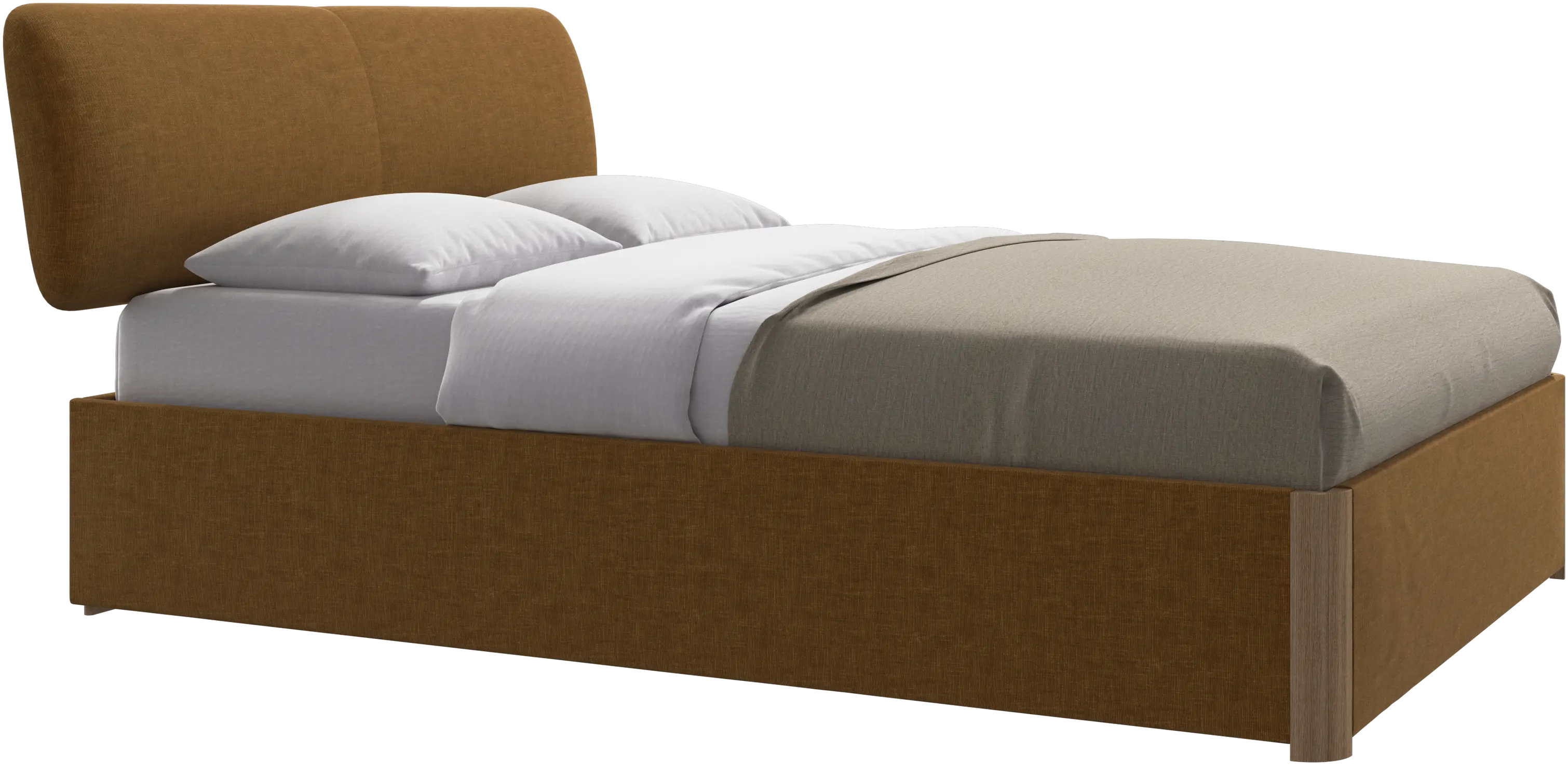 Element bed, bed-mounted headboard, with slats and storage solution, excl. mattress