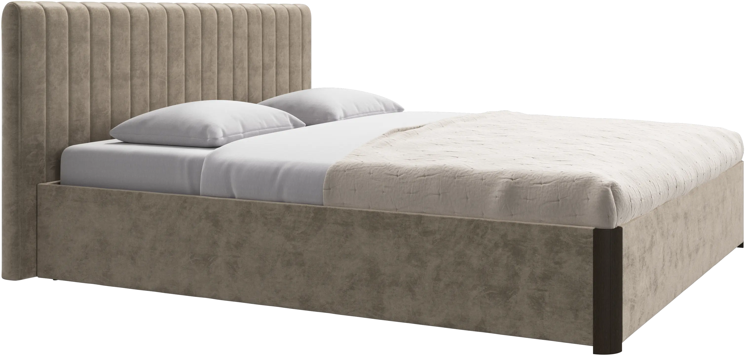 Element bed, bed-mounted headboard, with slats and storage solution, excl. mattress