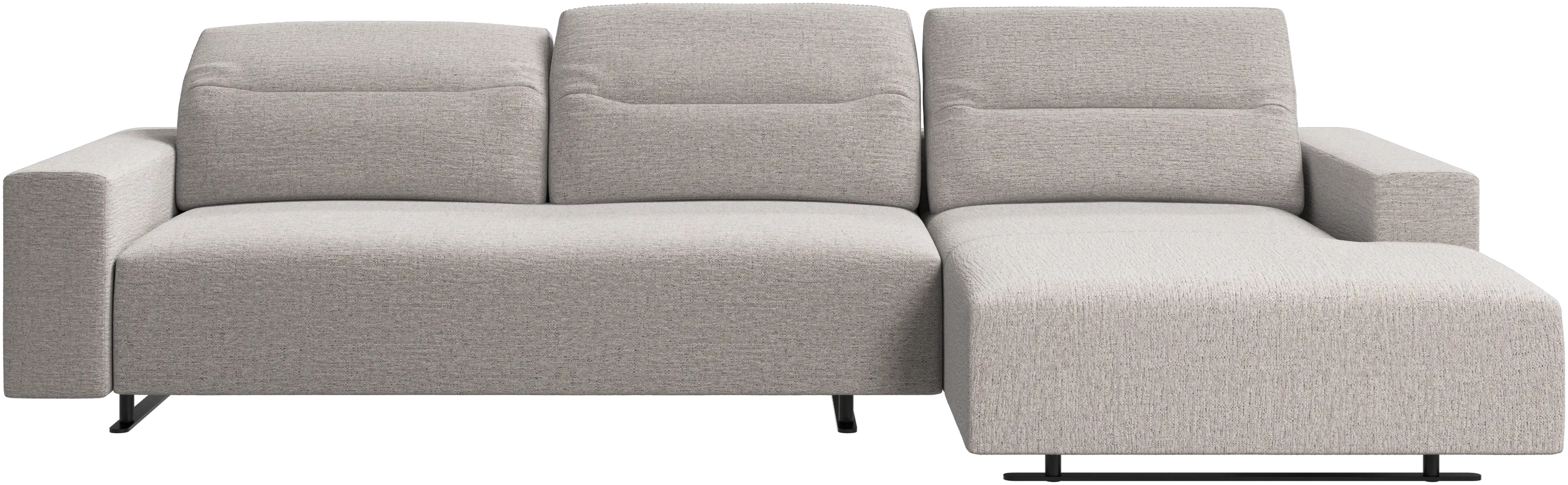 Hampton sofa with adjustable back, resting unit and storage both sides