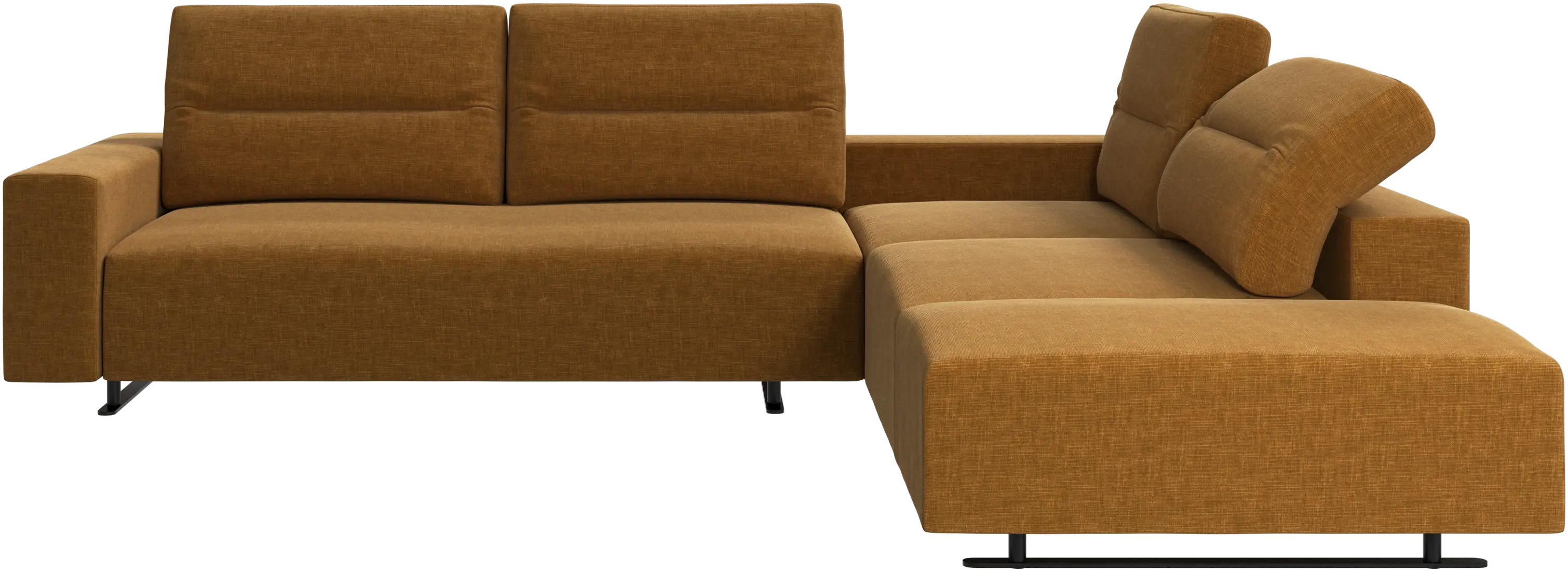 Hampton corner sofa with adjustable back and storage on left side