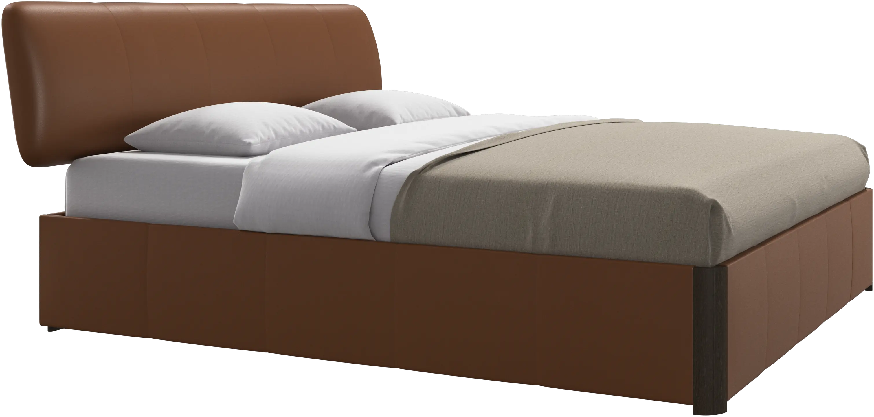 Element bed, bed-mounted headboard, with slats and storage solution, excl. mattress