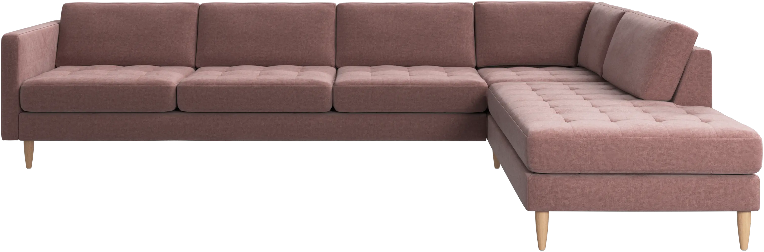 Osaka corner sofa with lounging unit, tufted seat