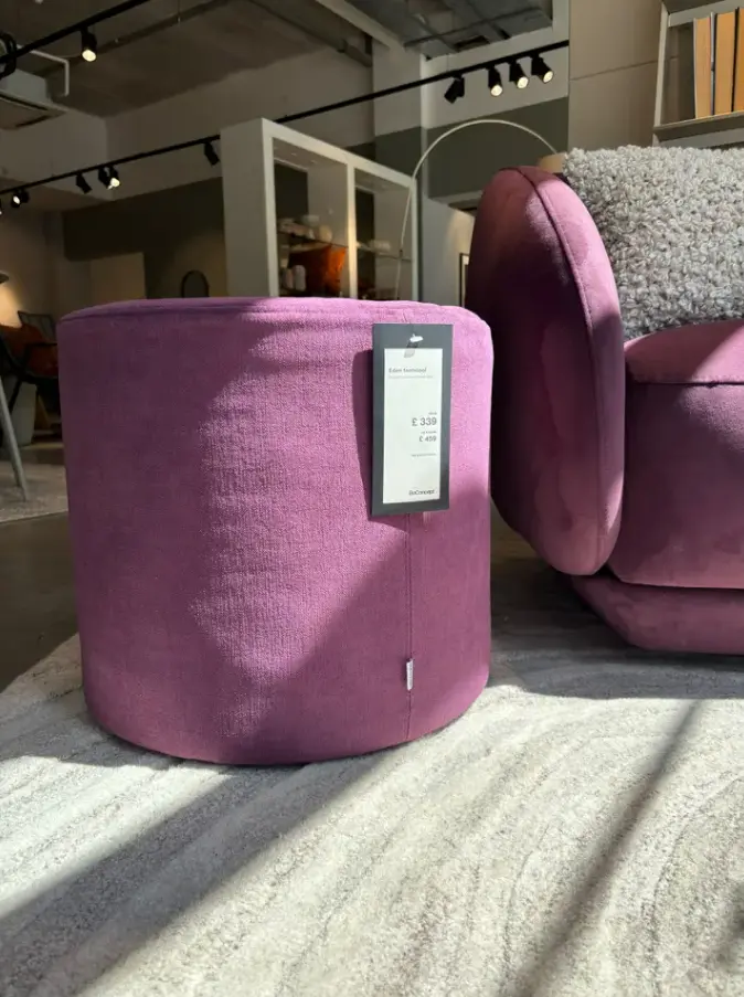EDEN FOOTSTOOL - burgundy Frisco