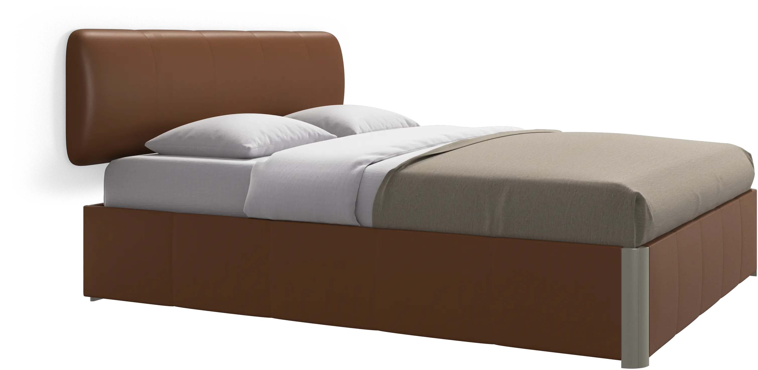 Element lit, tête de lit murale, avec lattes et solution de stockage, excl. matelas
