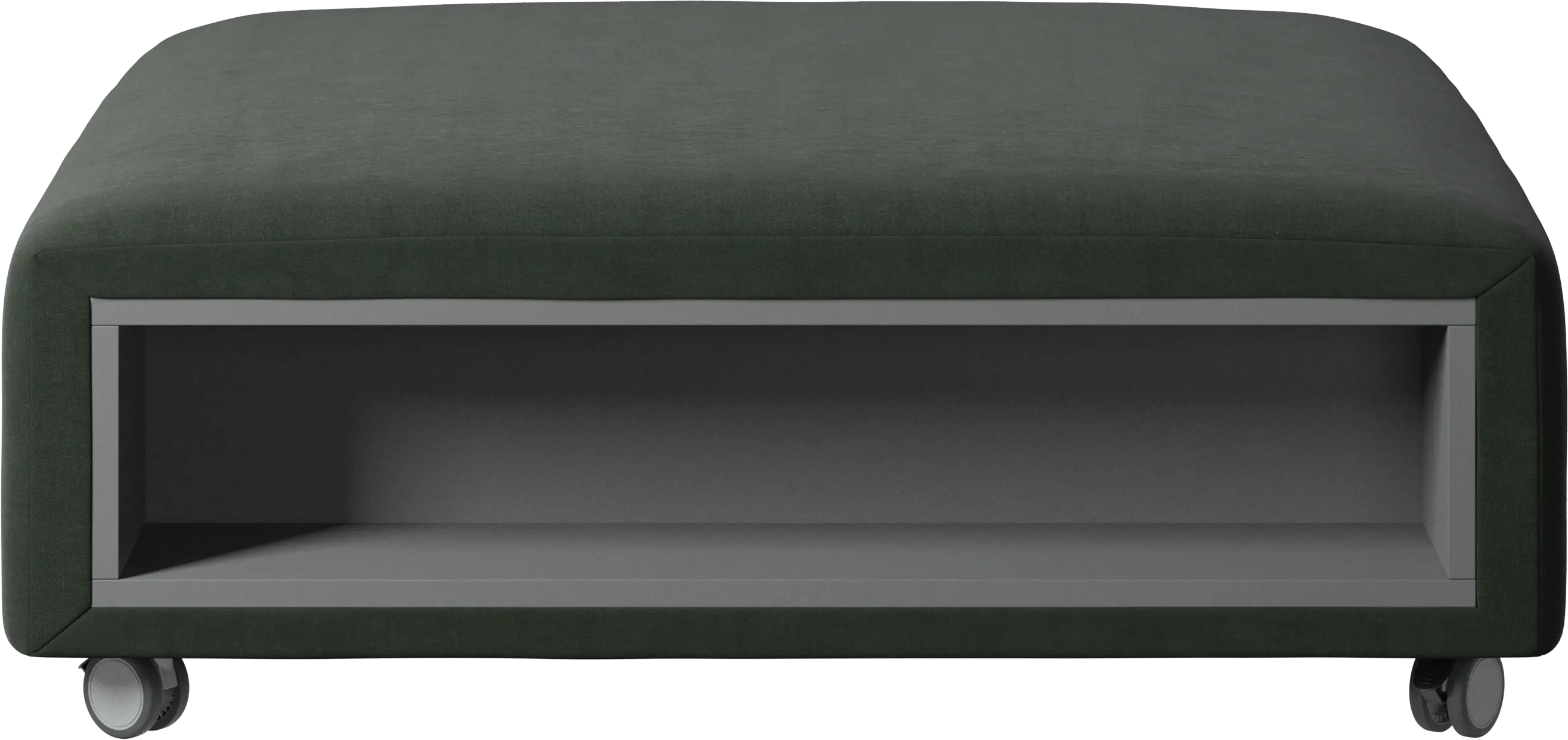 Hampton footstool on wheels with storage left and right sides