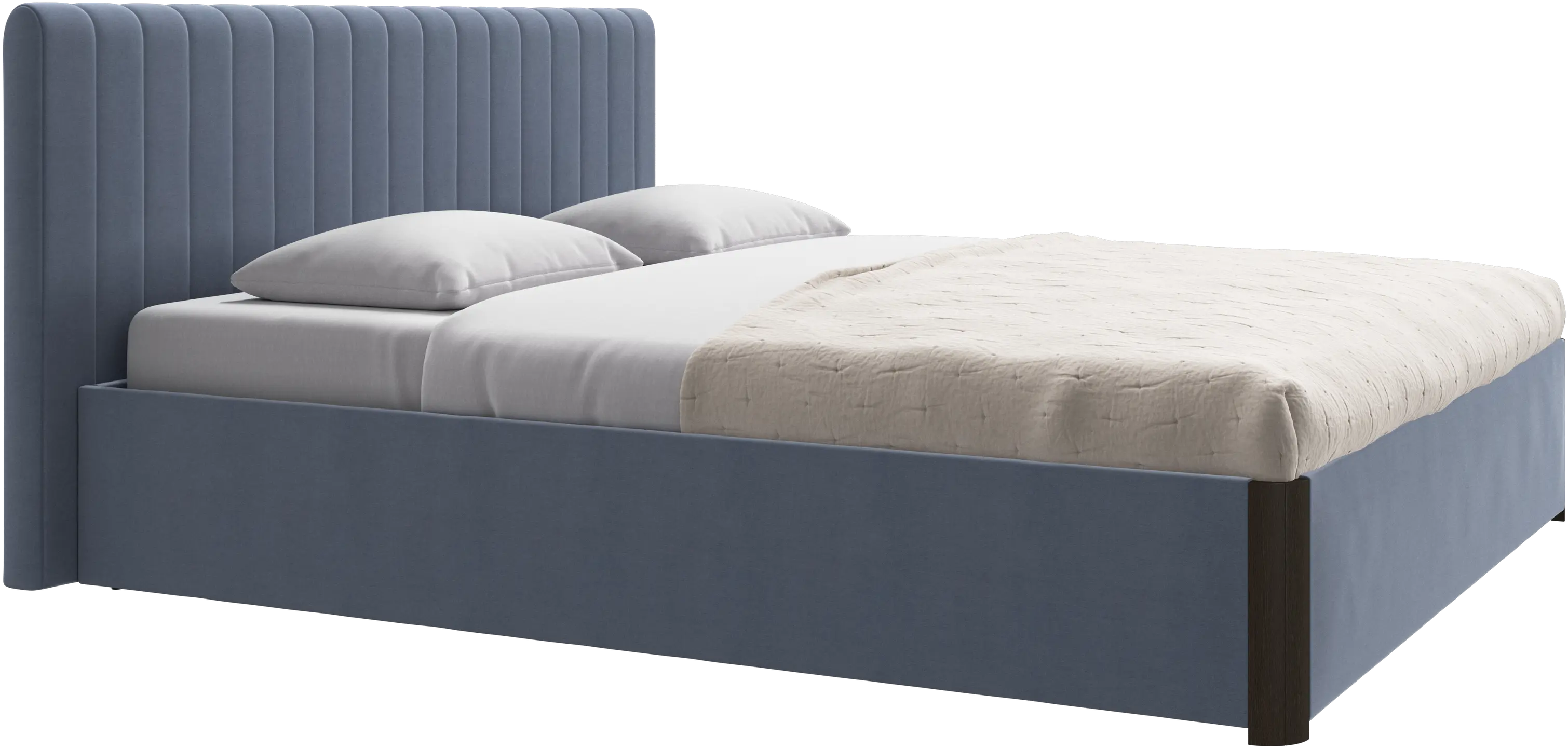 Element bed, bed-mounted headboard, with slats and storage solution, excl. mattress