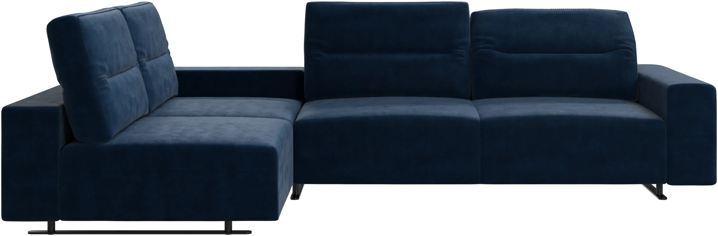 Hampton corner sofa with adjustable back and storage on right side