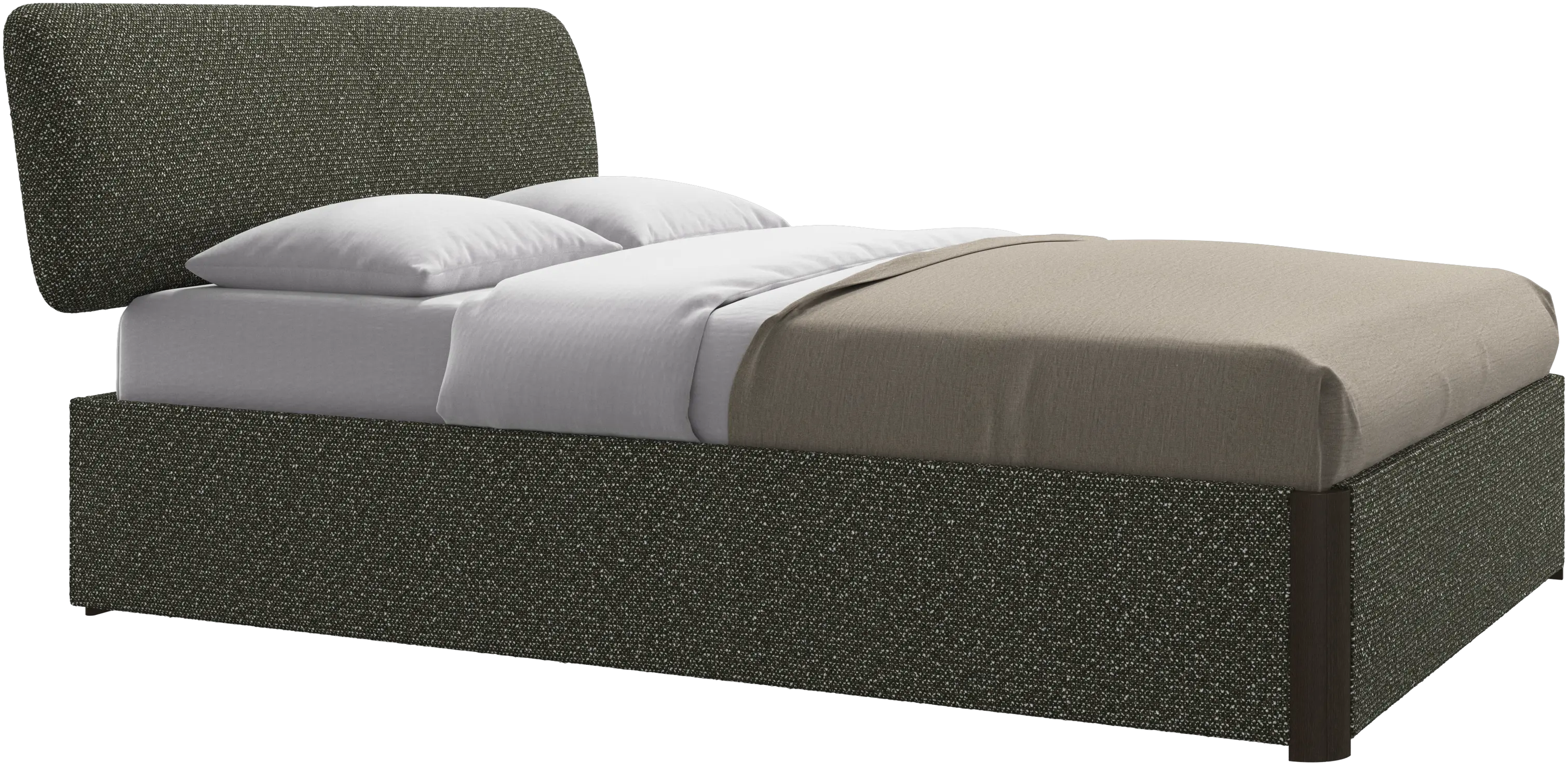 Element bed, bed-mounted headboard, with slats and storage solution, excl. mattress