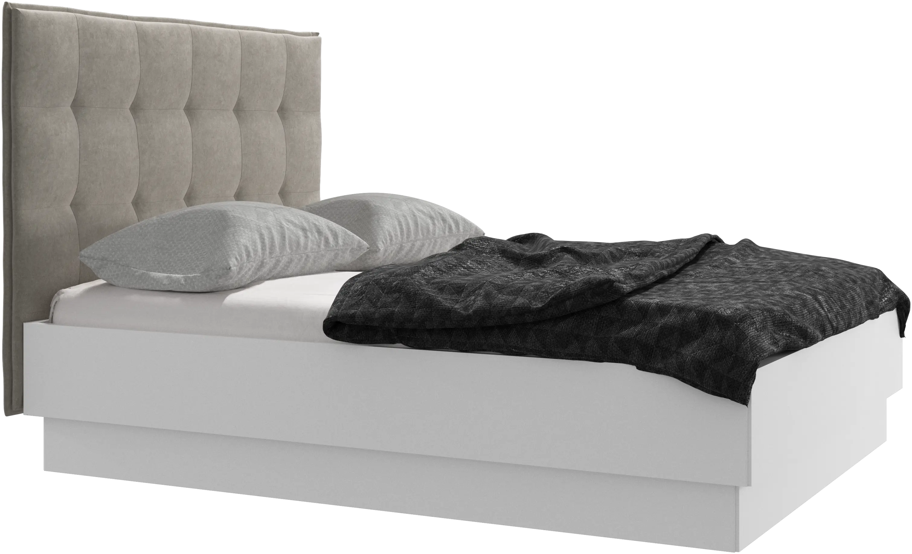 Lugano bed met opbergruimte en omhoogklappend frame en lattenbodem, excl. matras