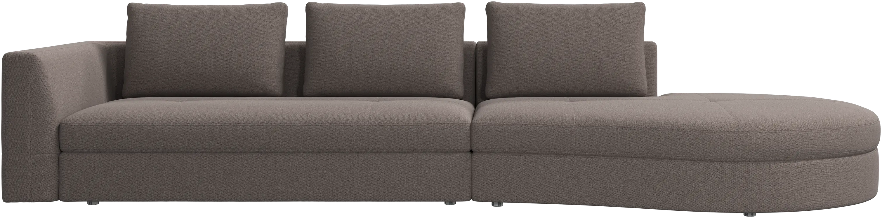 Bergamo sofa with round lounging unit,right