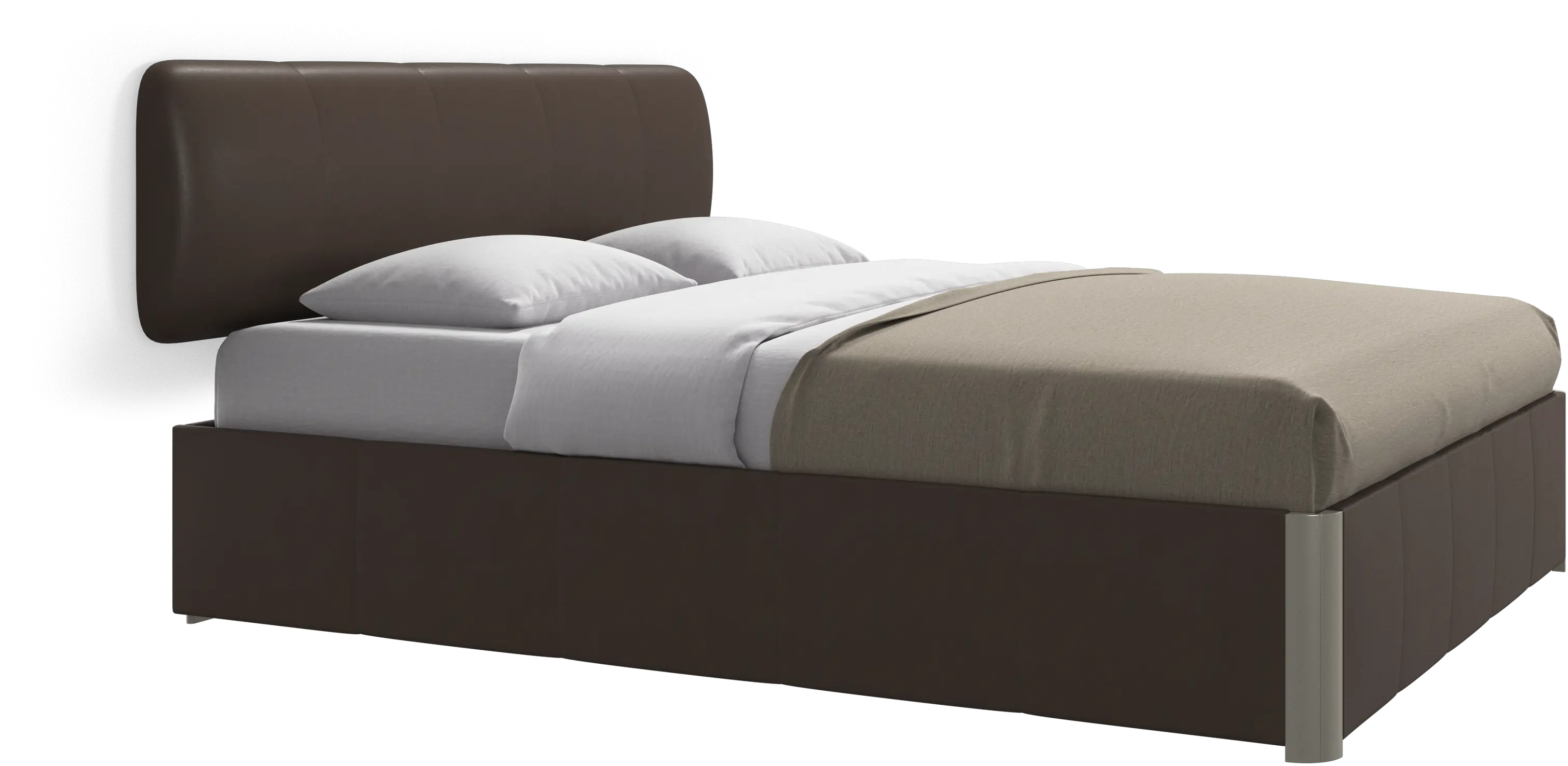 Element bed, wall-mounted headboard, with slats and storage solution, excl. mattress