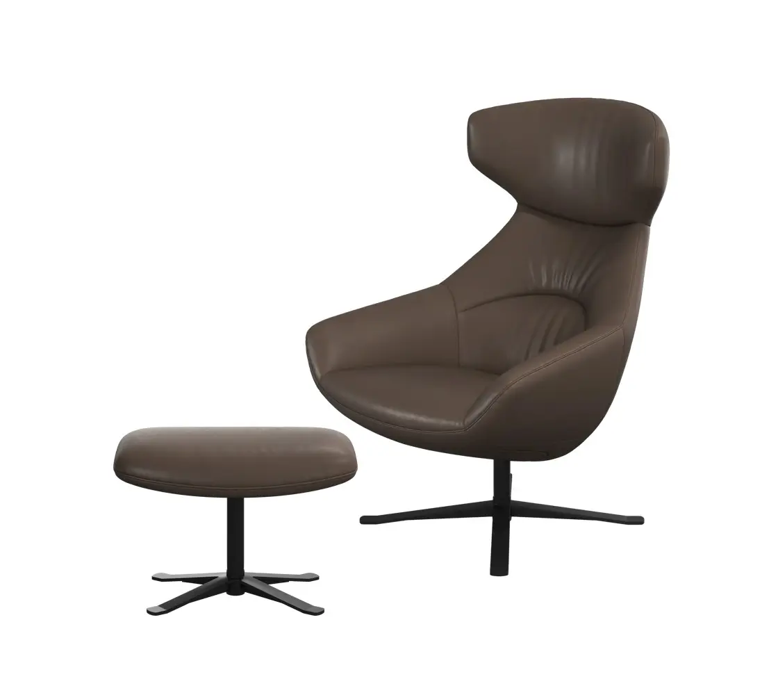 Armchairs Porto Ruhesessel mit Drehfunktion und Hocker  (30 % Preisvorteil)