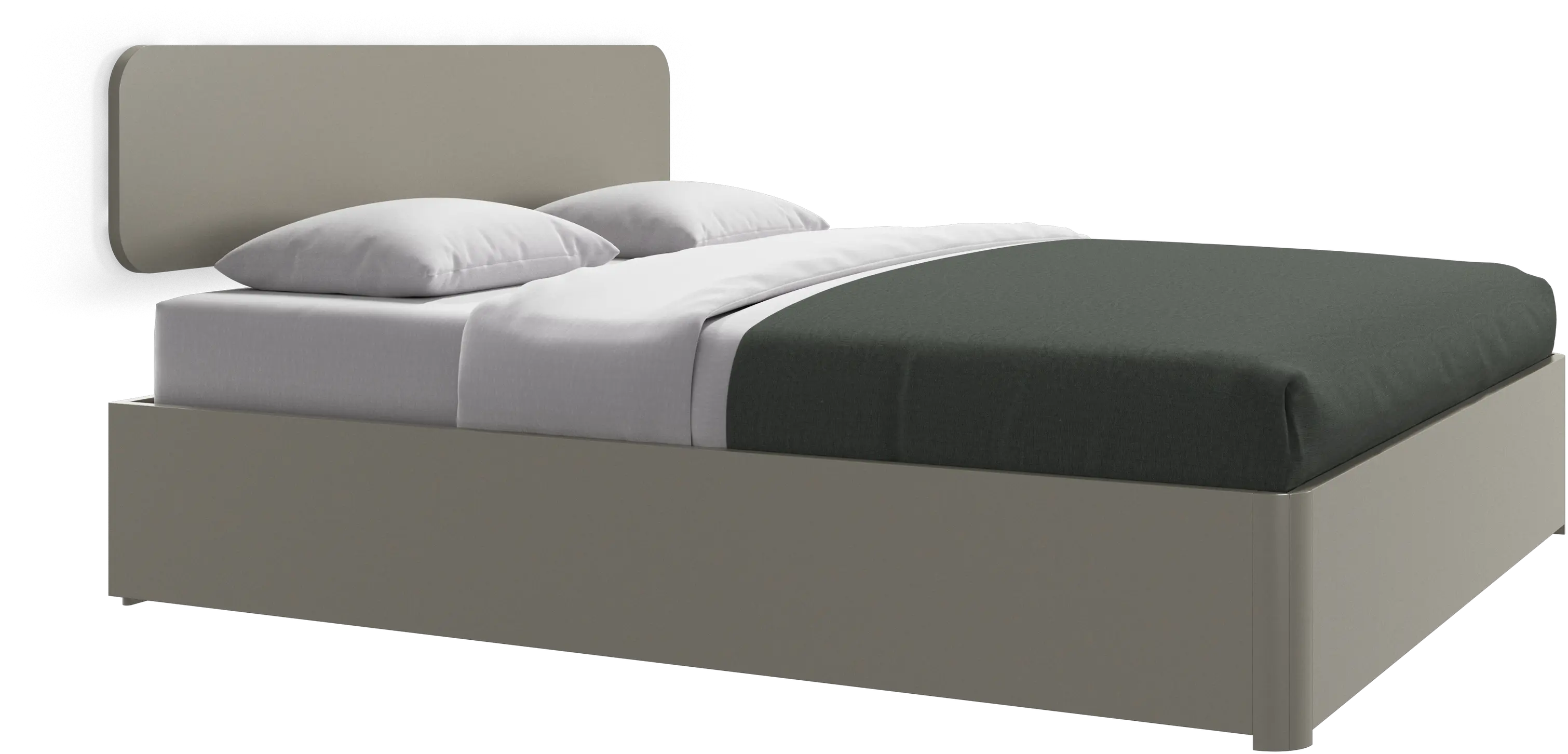 Element bed, wandgemonteerd hoofdbord, met latten en opbergoplossing, excl. matras