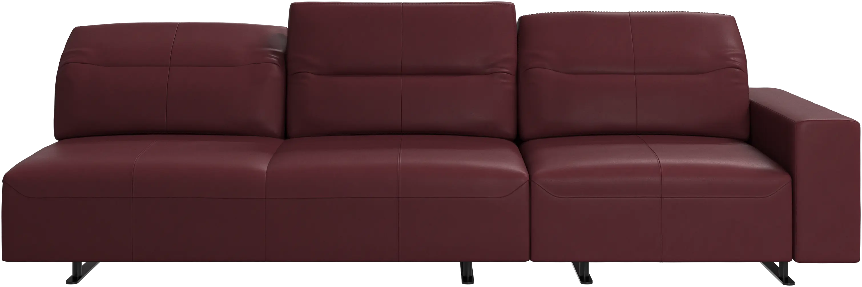 Hampton sofa with adjustable back and storage on the right side