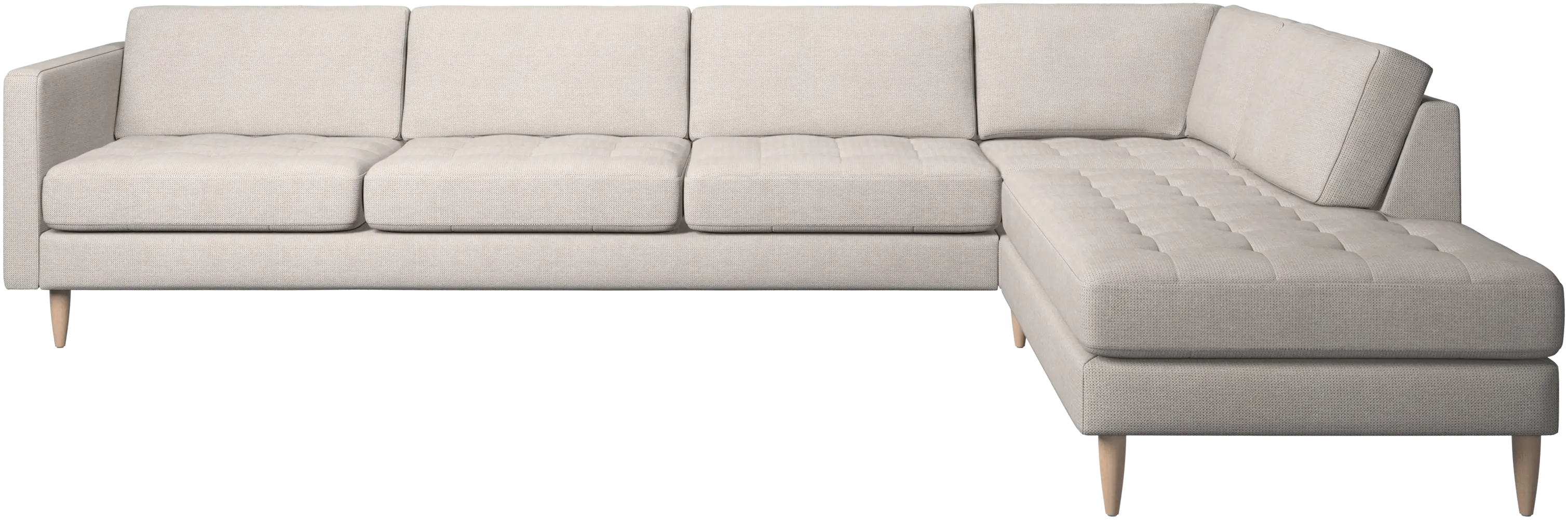 Osaka corner sofa with lounging unit, tufted seat