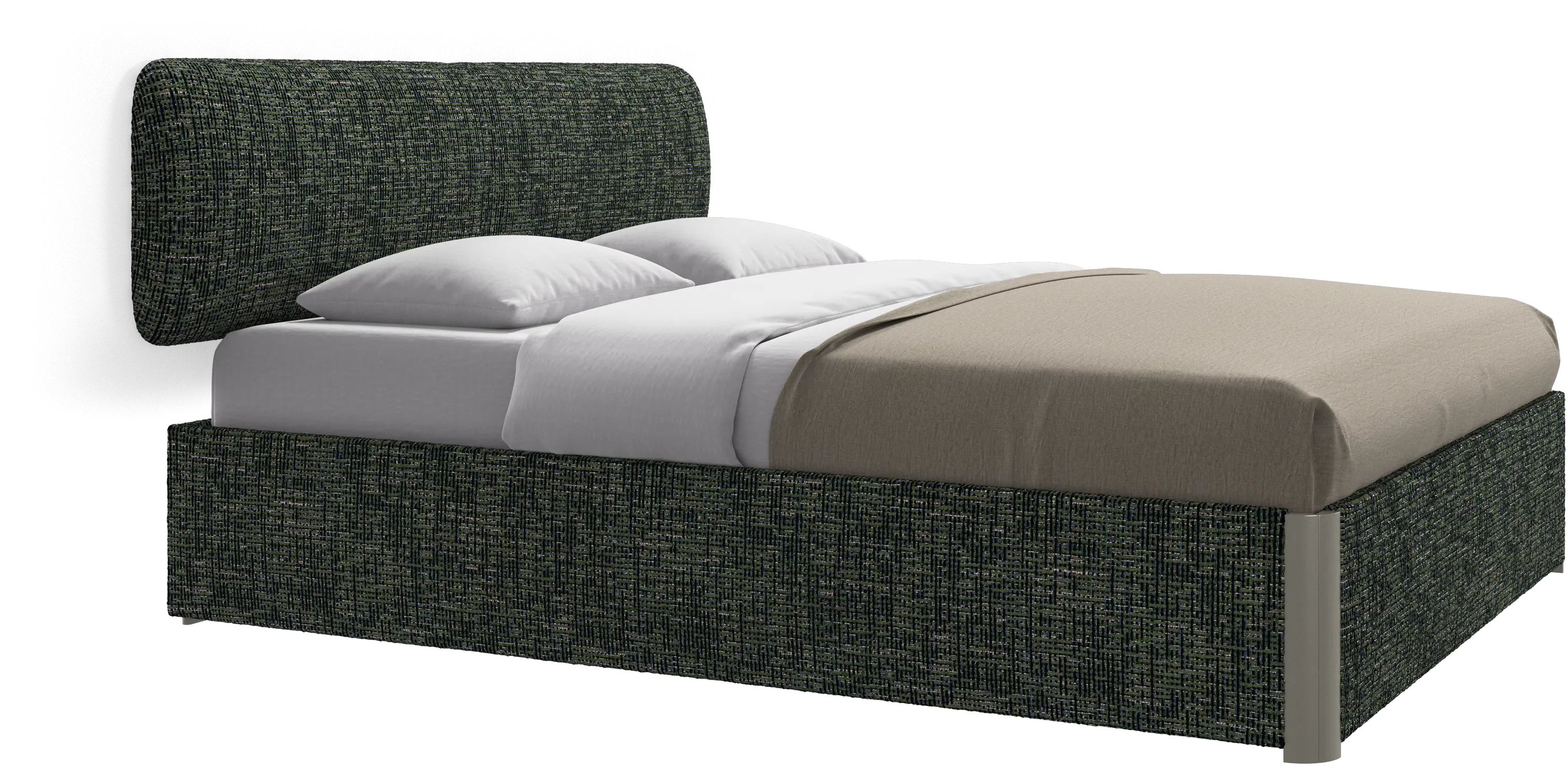 Element lit, tête de lit murale, avec lattes et solution de stockage, excl. matelas